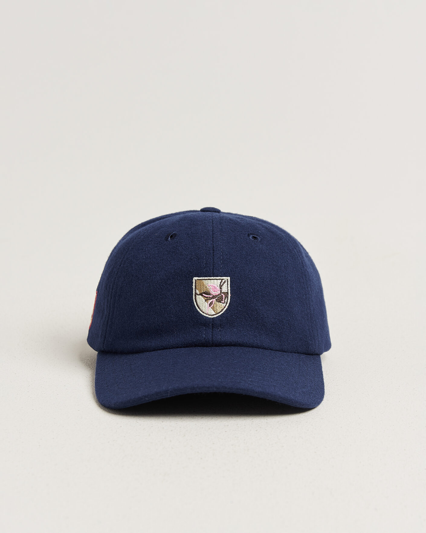 Uomini | Cappelli & Berretti | Drake's | Crest Merino Wool Baseball Cap Navy