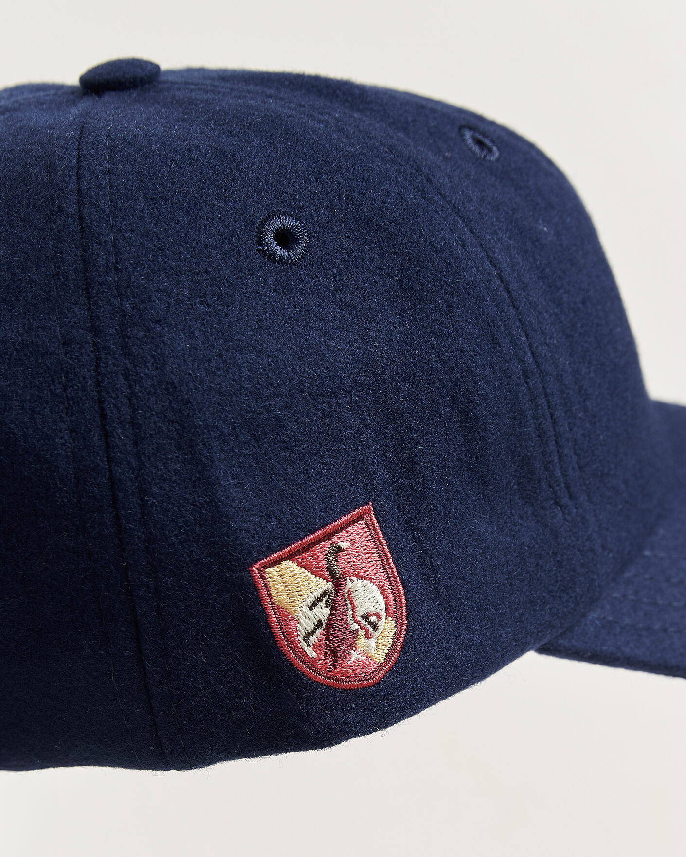 Uomini | Cappelli & Berretti | Drake's | Crest Merino Wool Baseball Cap Navy