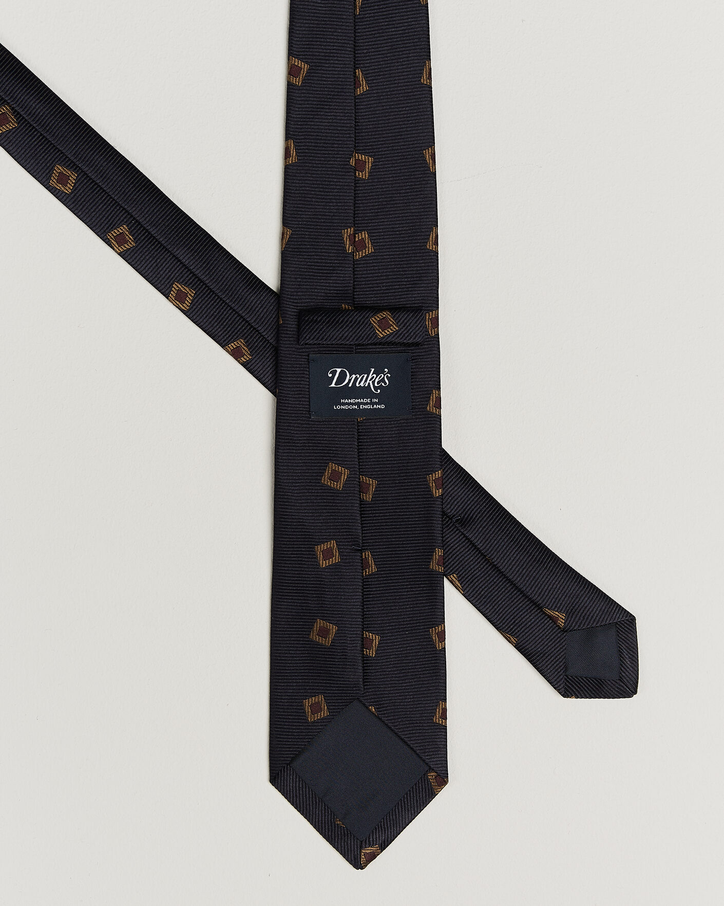 Uomini | Cravatte | Drake's | Diamond Motif Silk Tie Navy/Gold/Red
