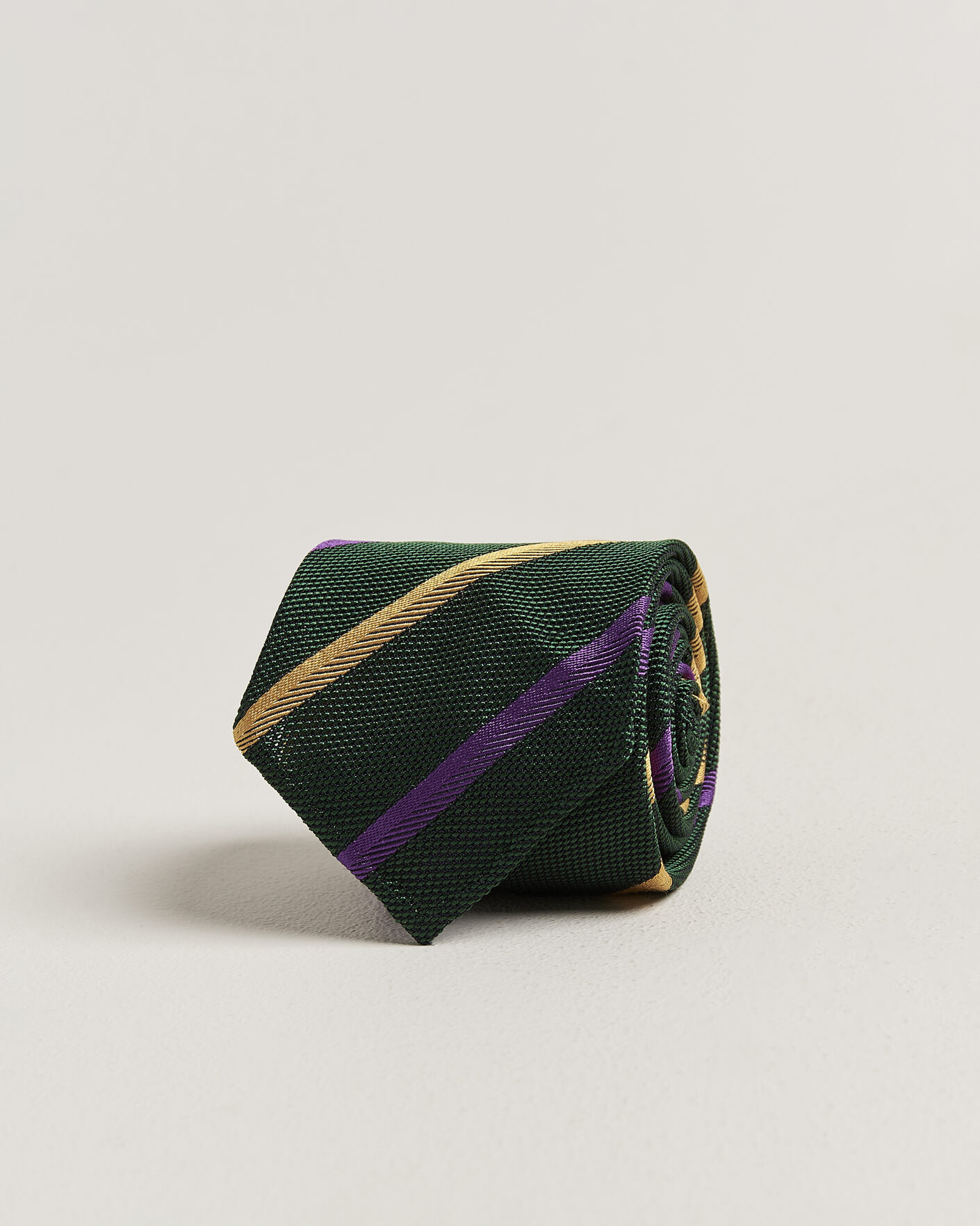 Uomini | Cravatte | Drake's | Multistripe Grenadine Silk Tie Green/Yellow/Purple
