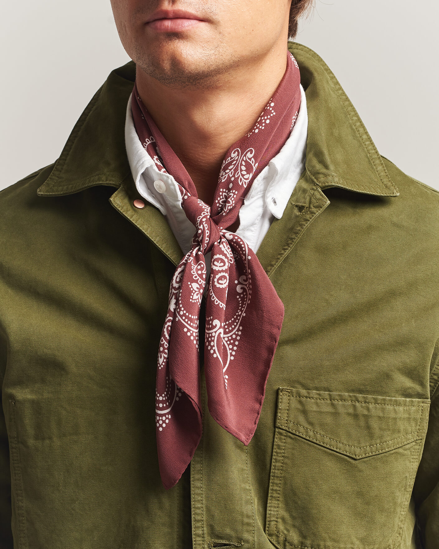 Uomini | Sciarpe | Drake's | Traditional Silk Bandana Burgundy