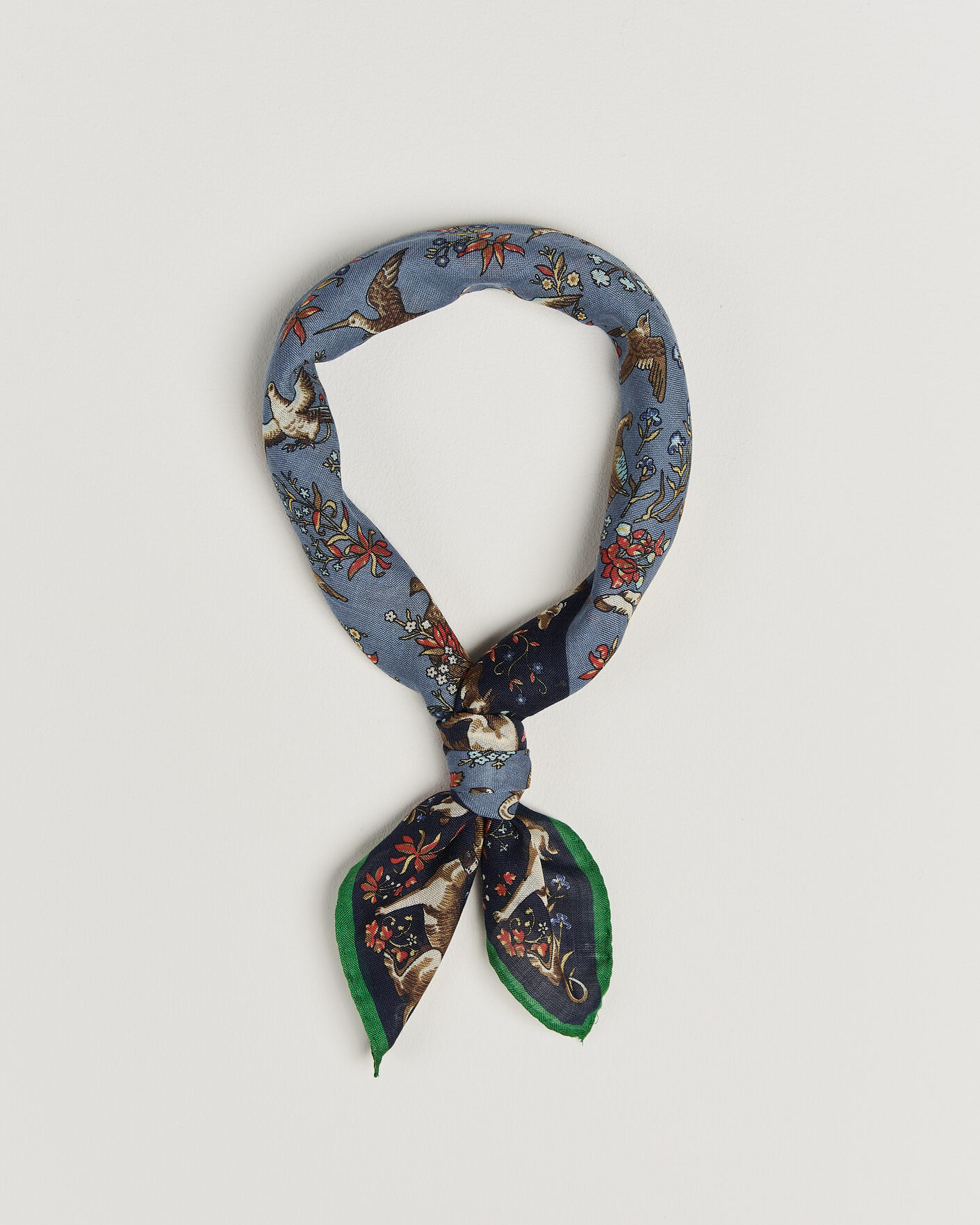 Uomini | Sciarpe | Drake's | Unicorn Tapestry Wool/Silk Bandana Navy