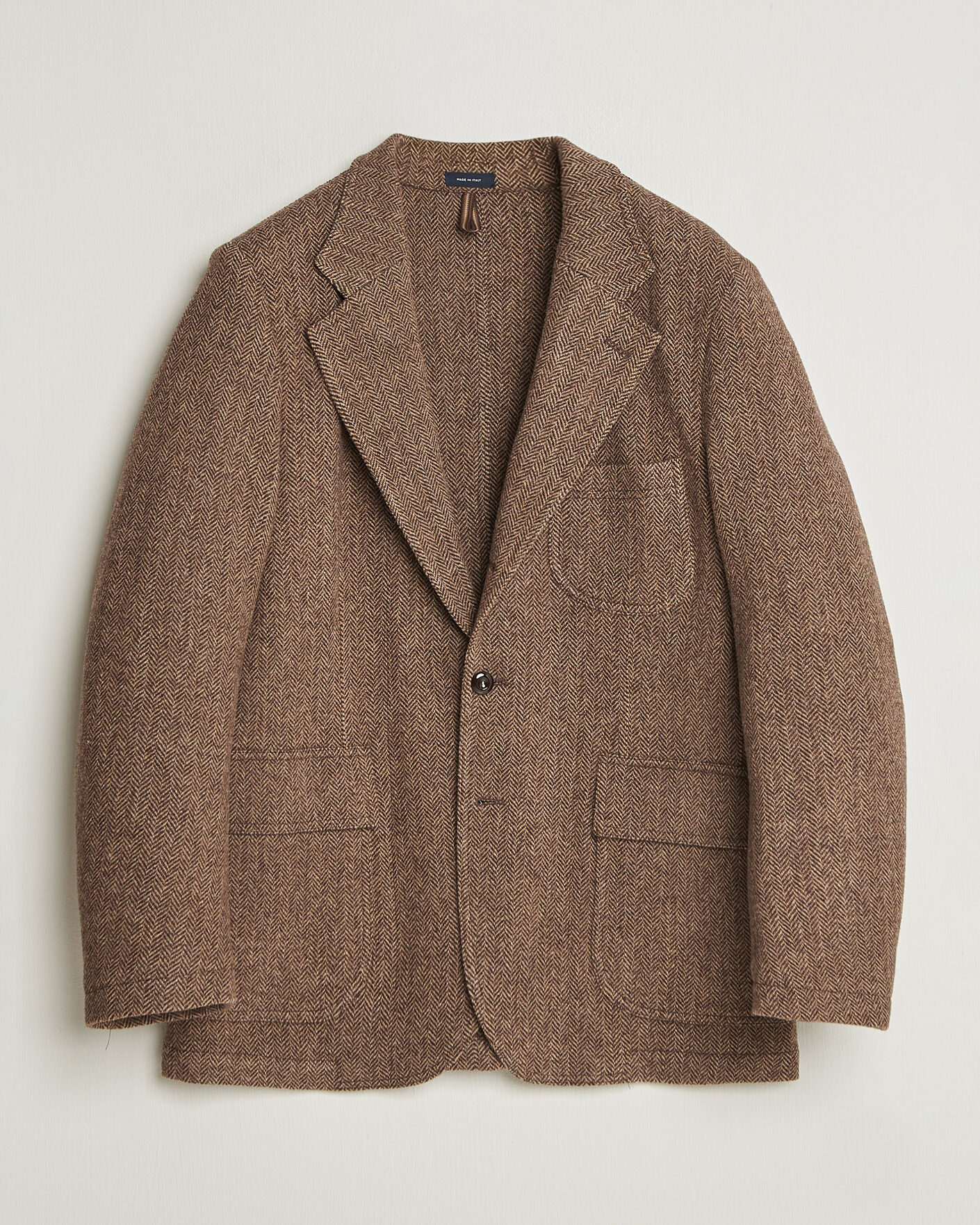 Uomini | Blazers | Drake's | MKVII Tweed Herringbone Games Blazer Brown