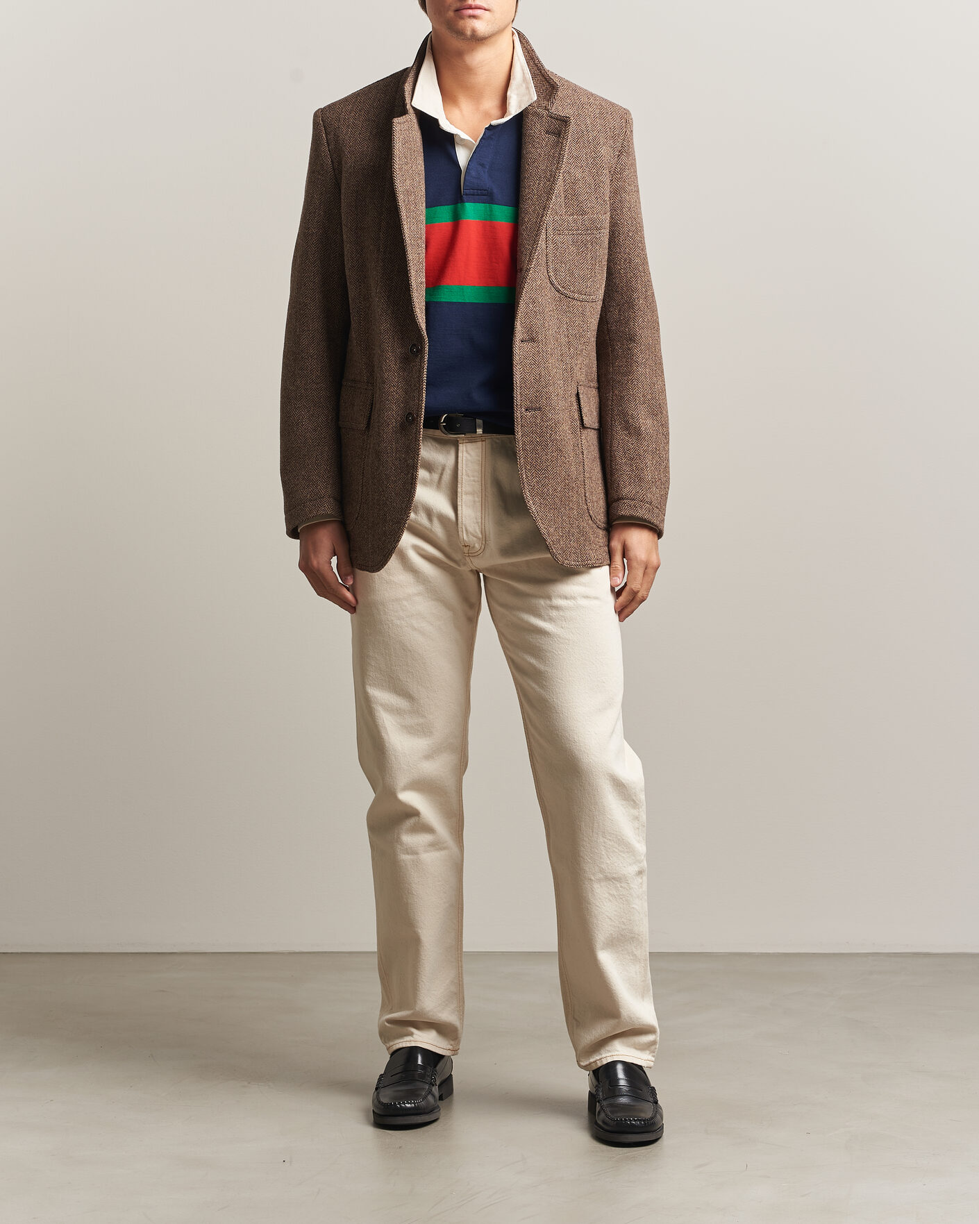 Uomini | Blazers | Drake's | MKVII Tweed Herringbone Games Blazer Brown