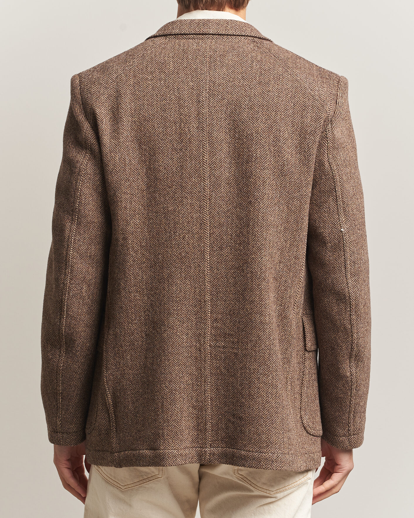 Uomini | Blazers | Drake's | MKVII Tweed Herringbone Games Blazer Brown