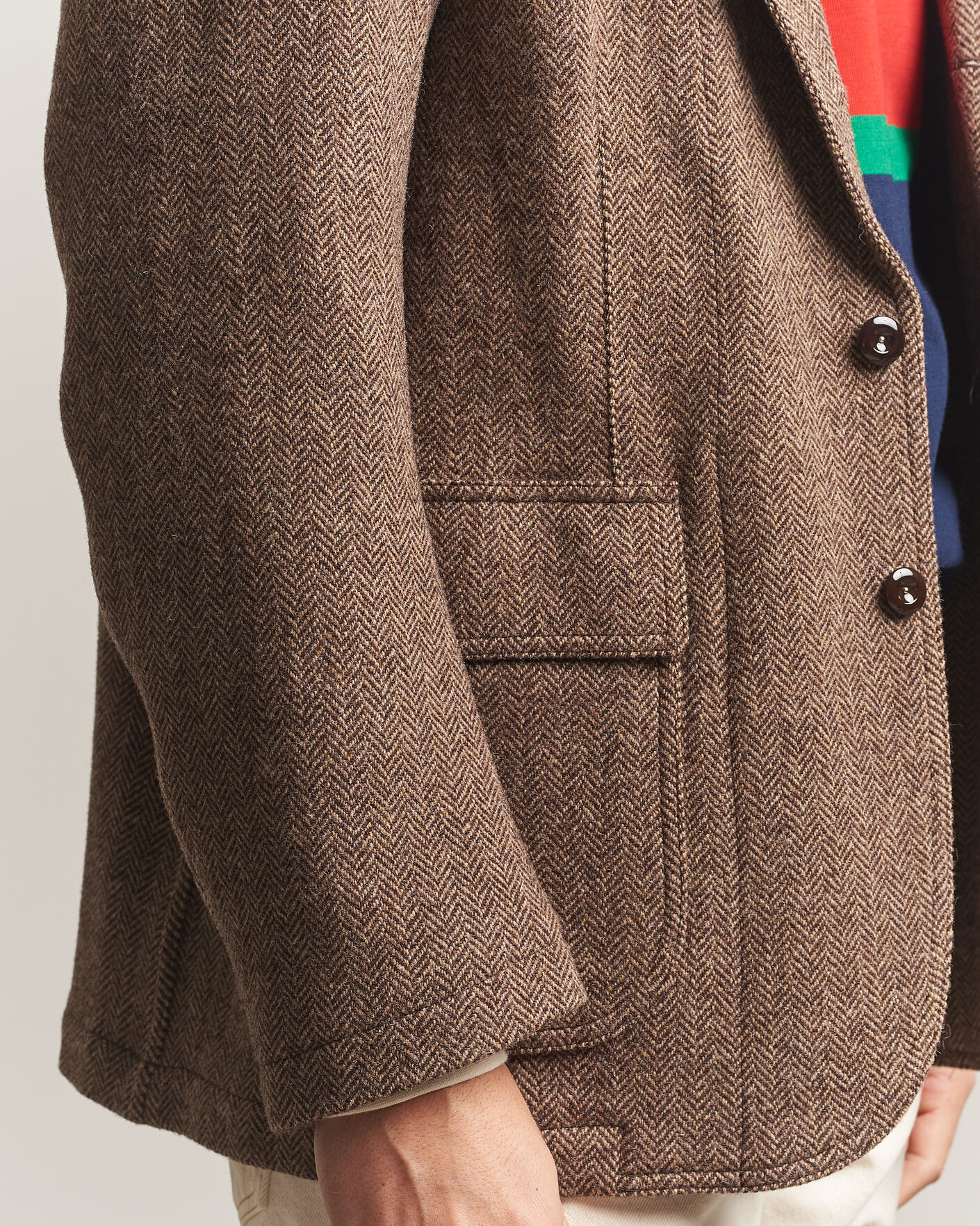 Uomini | Blazers | Drake's | MKVII Tweed Herringbone Games Blazer Brown