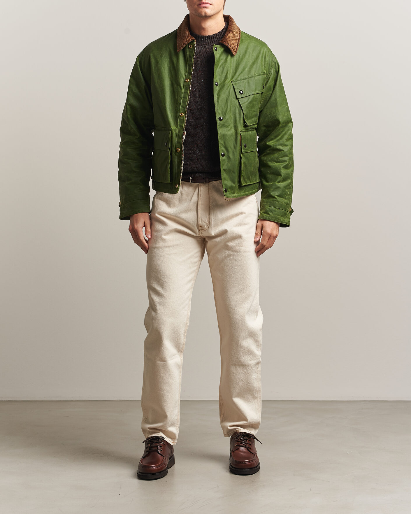 Uomini | Giacche | Drake's | Waxed Wader Jacket Lemongrass
