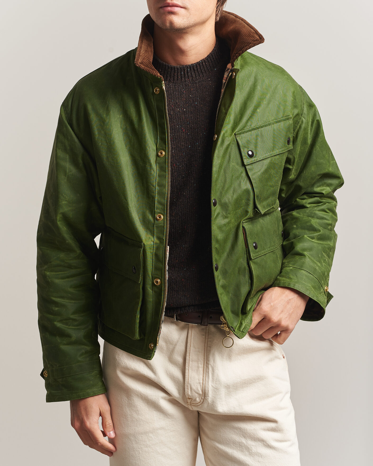 Uomini | Giacche | Drake's | Waxed Wader Jacket Lemongrass
