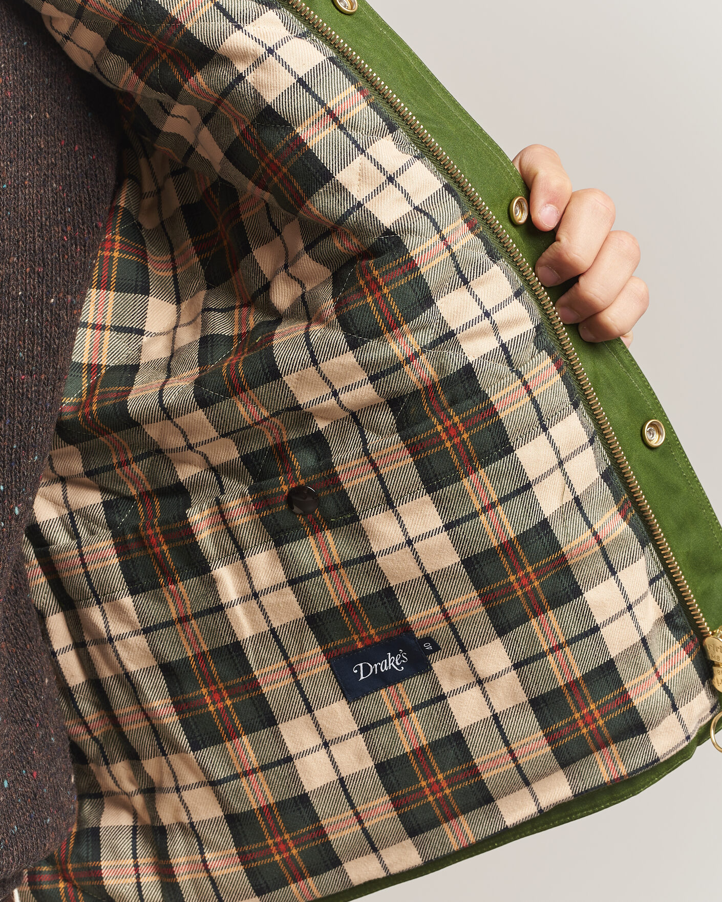 Uomini | Giacche | Drake's | Waxed Wader Jacket Lemongrass