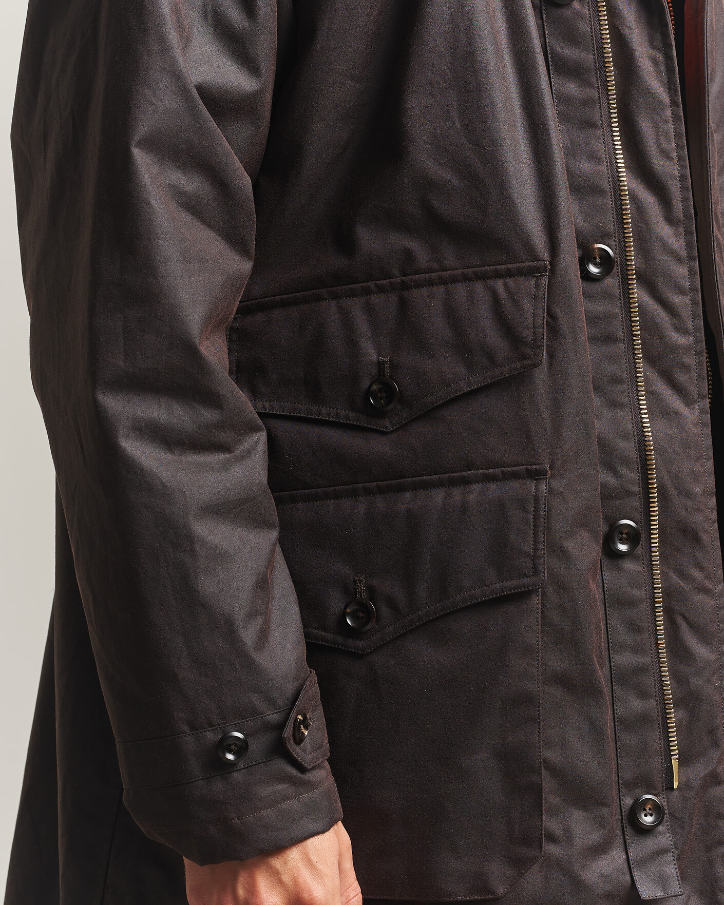 Uomini | Giacche | Drake's | Military Waxed Mac Rustic