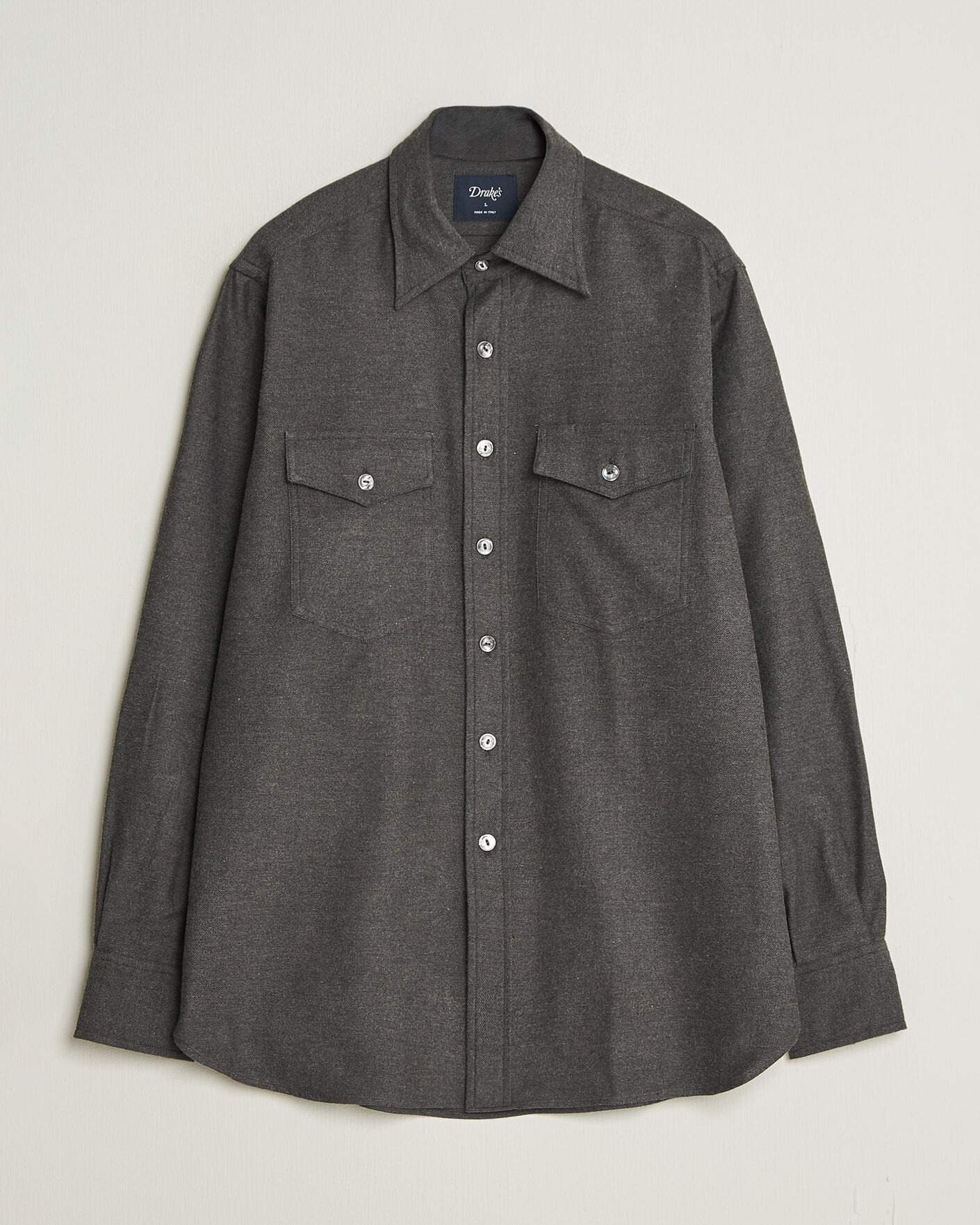 Uomini | Camicie | Drake's | Two Pocket Casual Shirt Grey