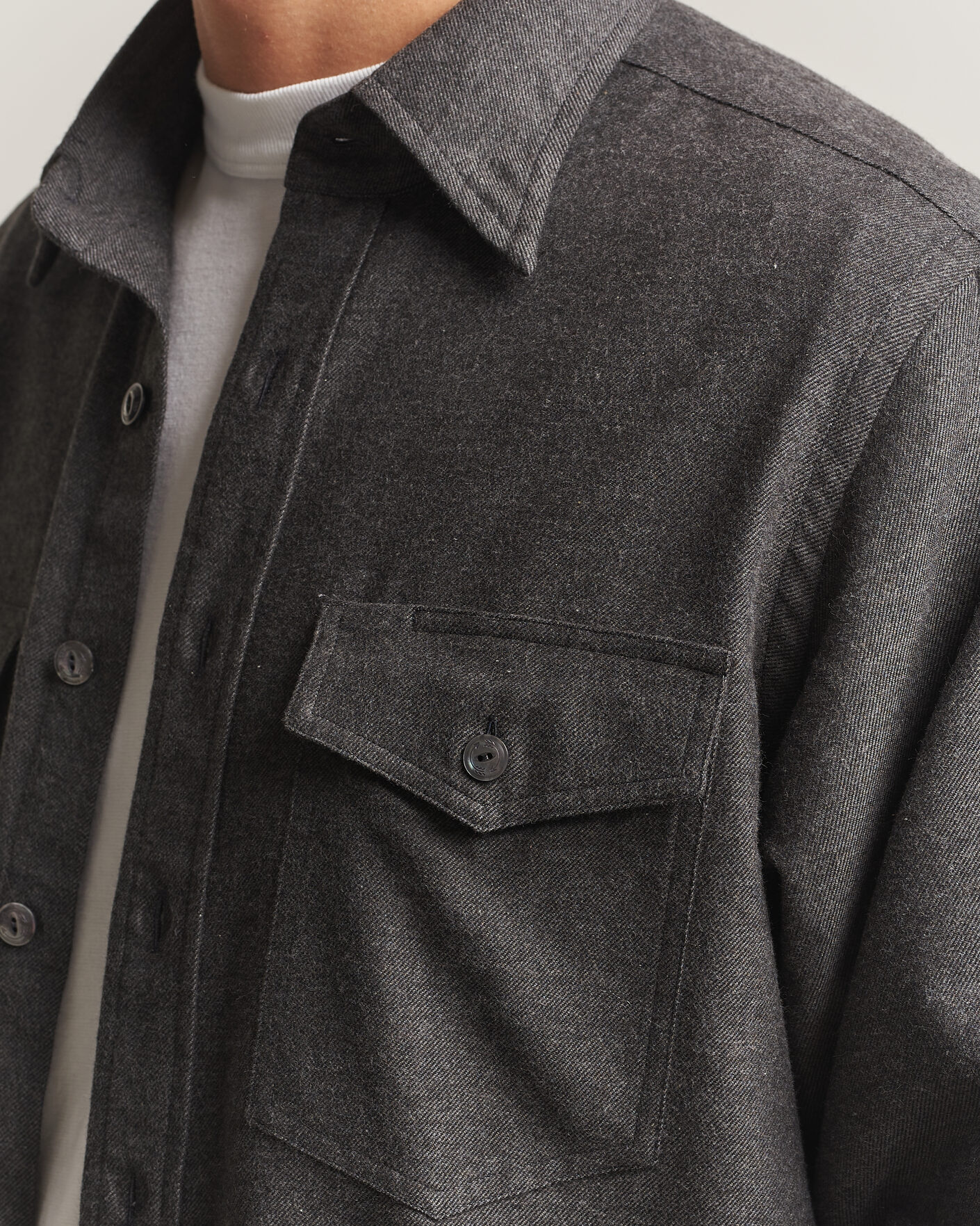 Uomini | Camicie | Drake's | Two Pocket Casual Shirt Grey