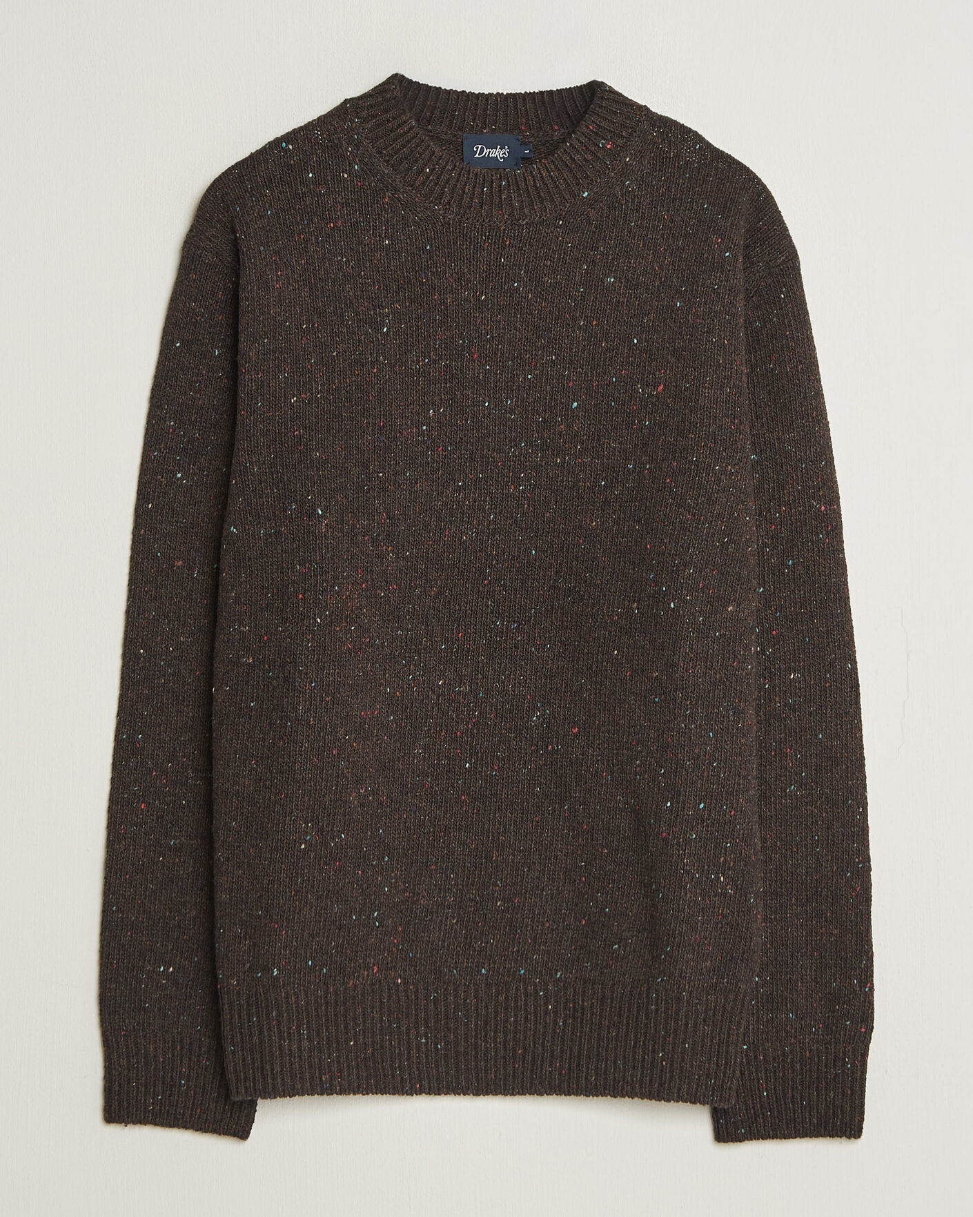 Uomini | Maglieria | Drake's | Donegal Crewneck Brown