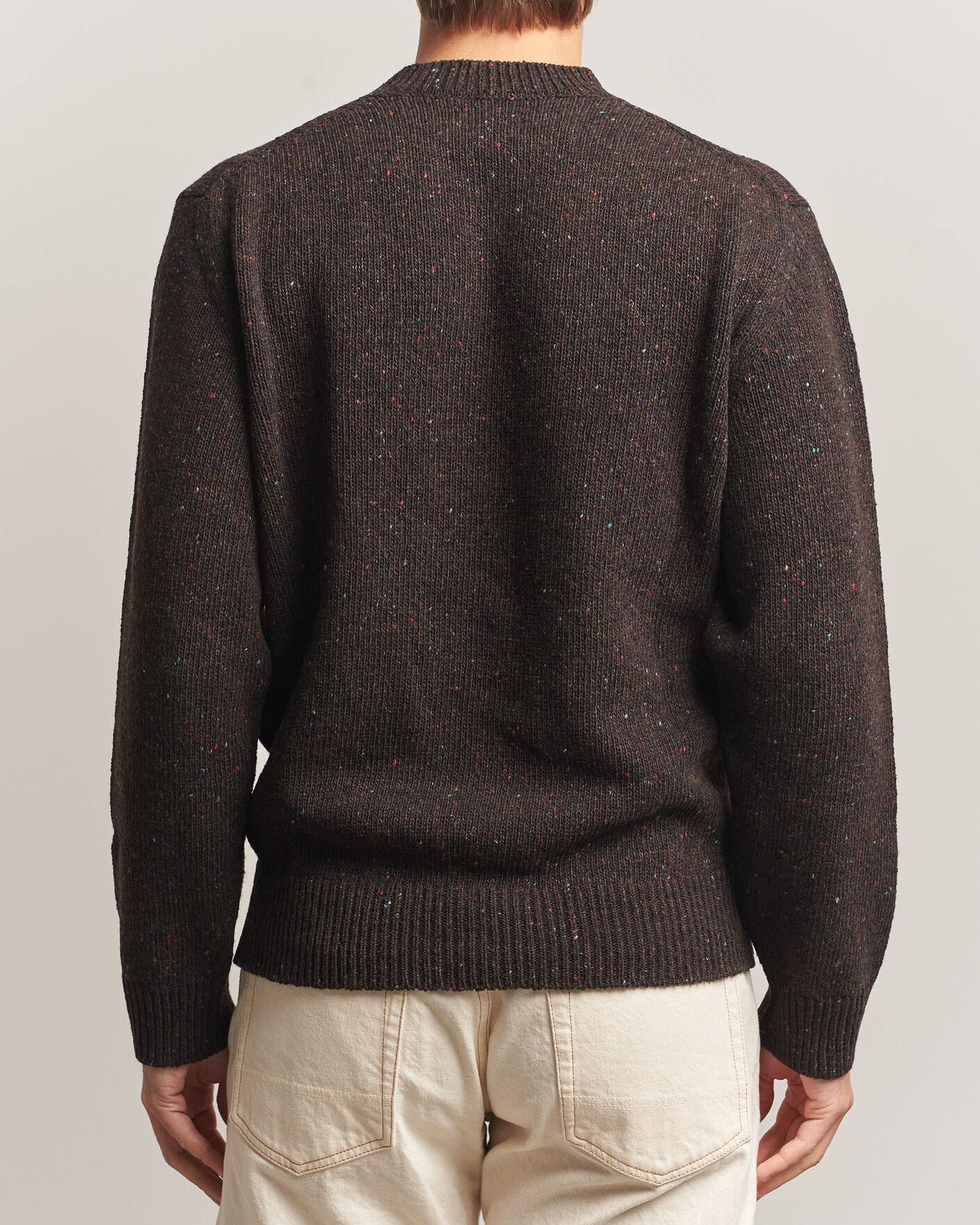 Uomini | Maglieria | Drake's | Donegal Crewneck Brown