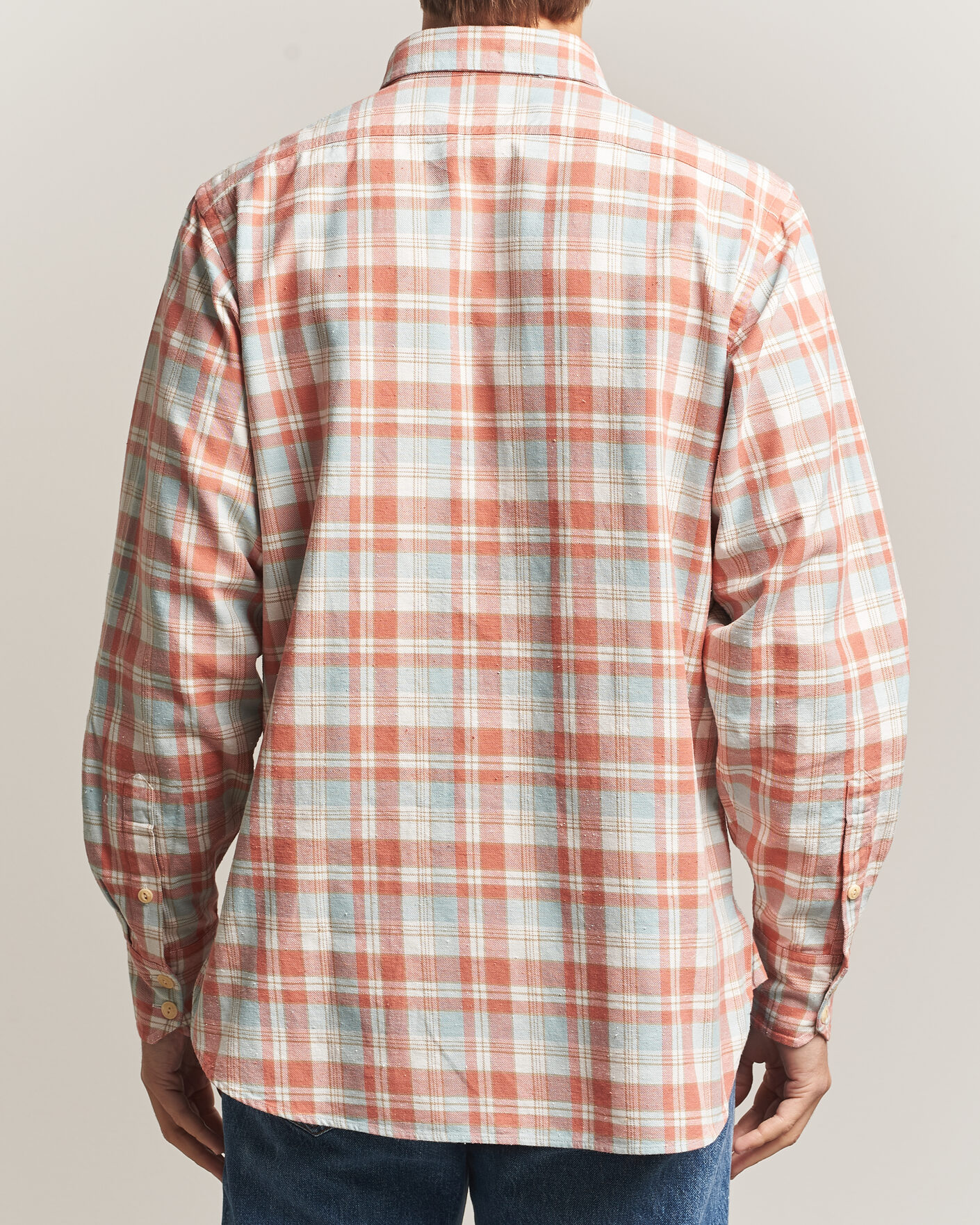 Uomini | Camicie | Drake's | Two Pocket Check Shirt Pink/Blue
