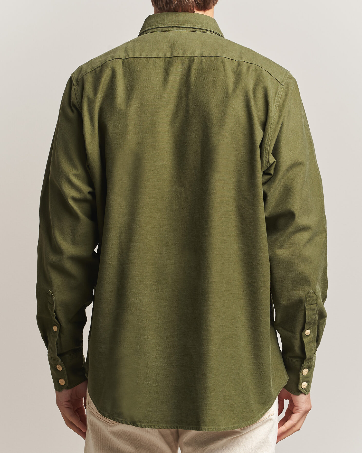 Uomini | Camicie | Drake's | Two Pocket Casual Cotton Shirt Olive