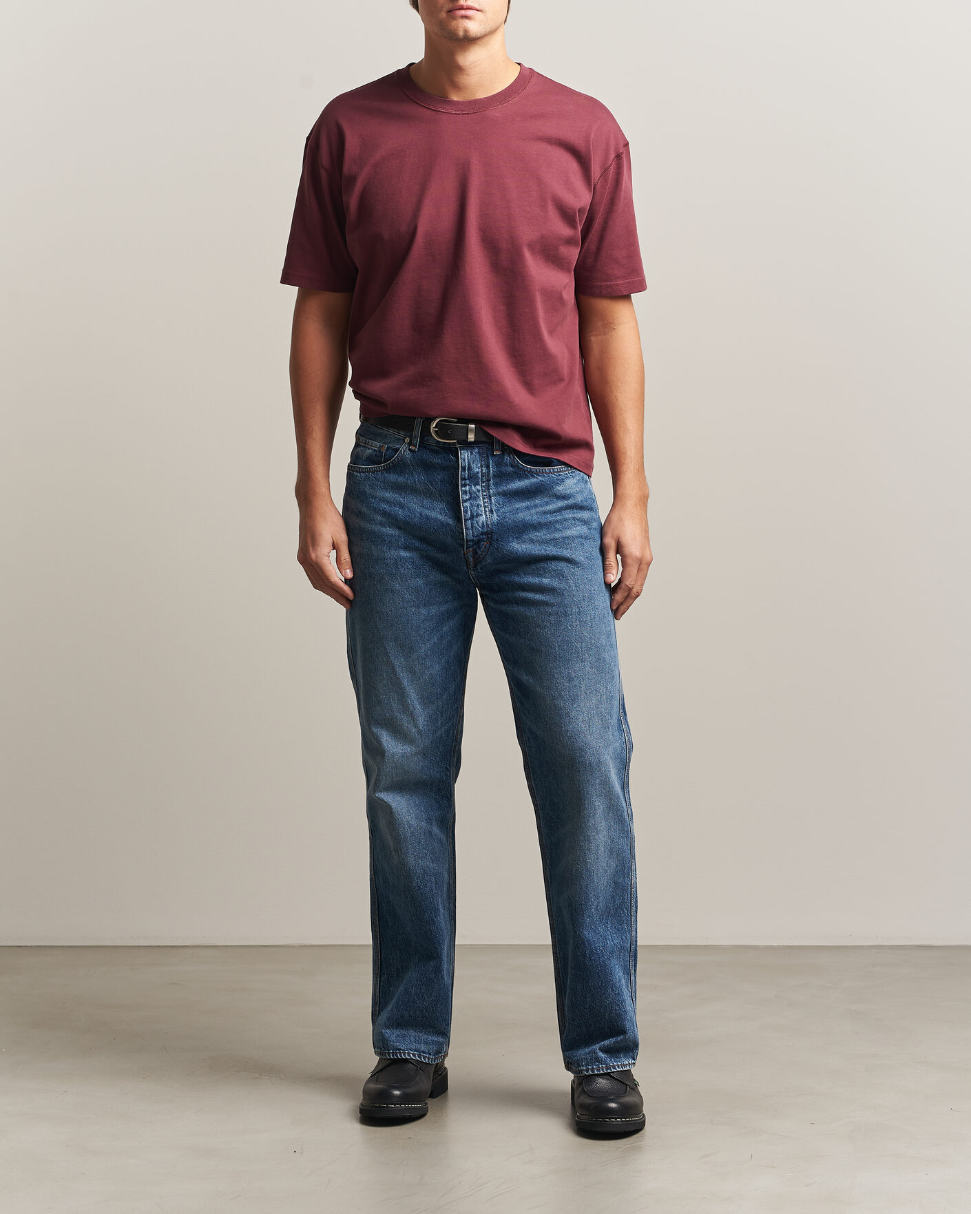 Uomini | T-shirt | Drake's | O´Clock Back Print Hiking T-Shirt Dark Plum