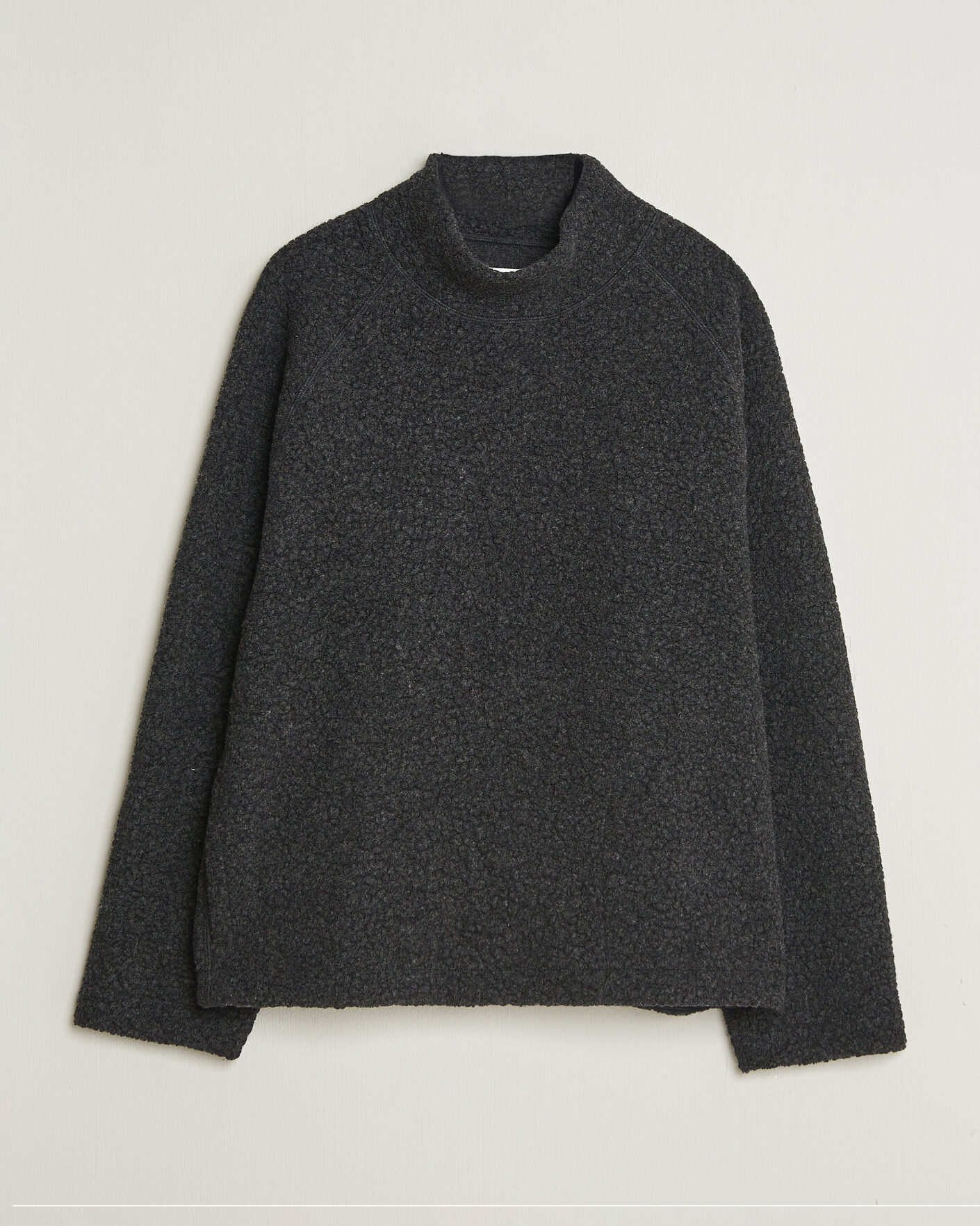 Uomini | Maglieria | Drake's | Mock Neck Fleece Grey
