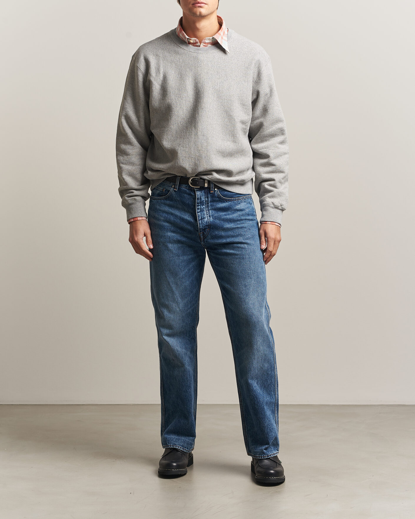 Uomini | Maglieria | Drake's | Reverse Weave Crewneck Sweatshirt Grey
