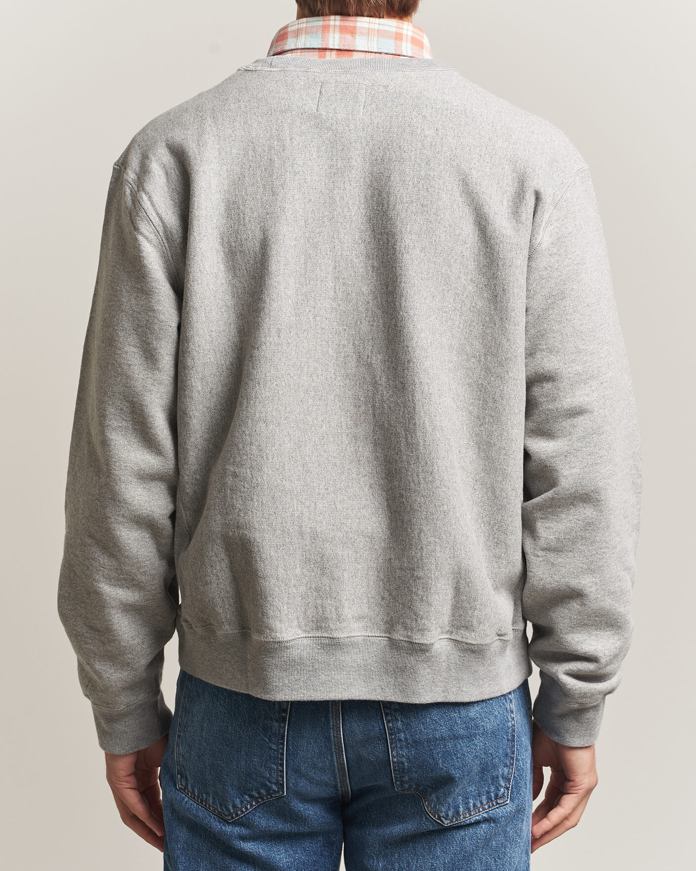 Uomini | Maglieria | Drake's | Reverse Weave Crewneck Sweatshirt Grey