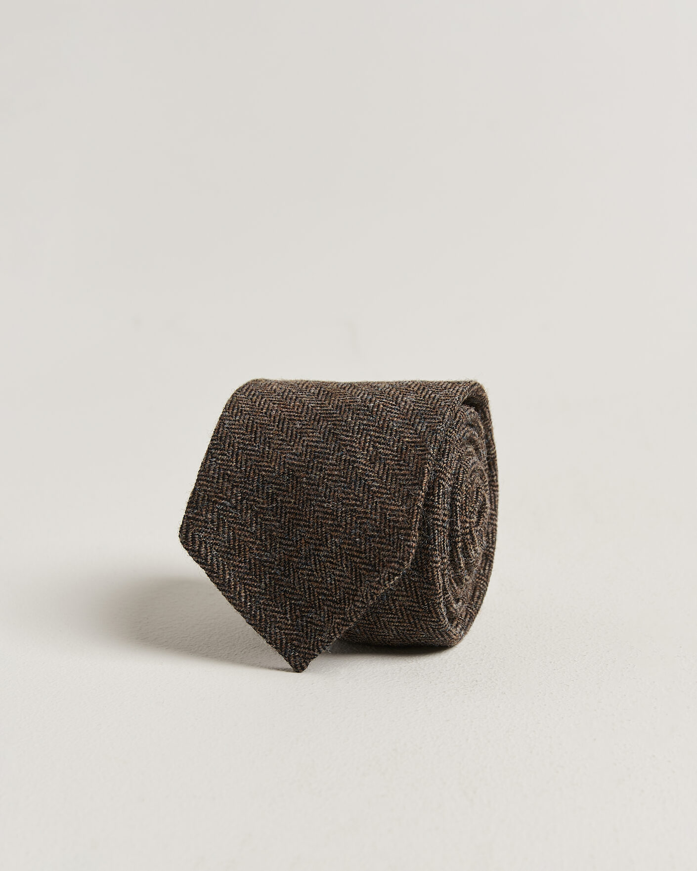 Uomini | Cravatte | Drake's | Shetland Herringbone Tie Brown