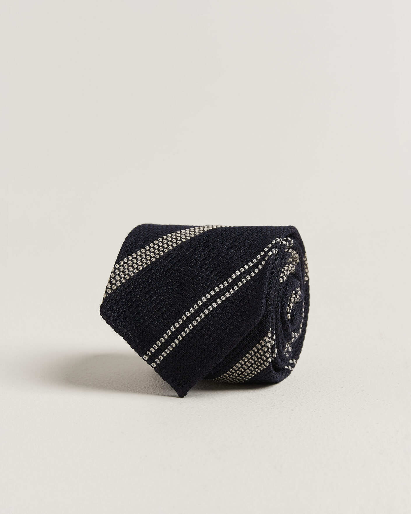 Uomini | Cravatte | Drake's | Striped Grenadine Tie Navy/White