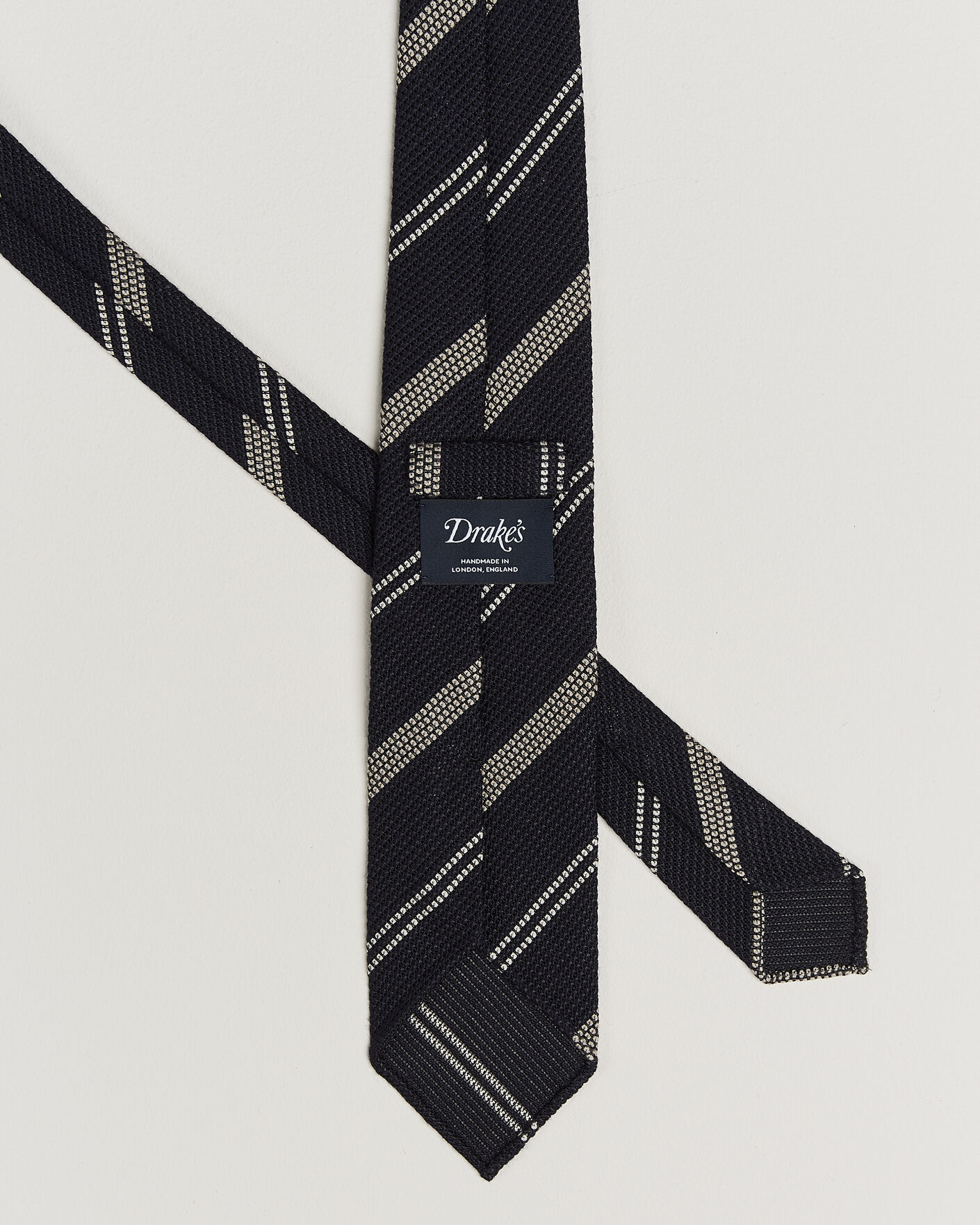 Uomini | Cravatte | Drake's | Striped Grenadine Tie Navy/White