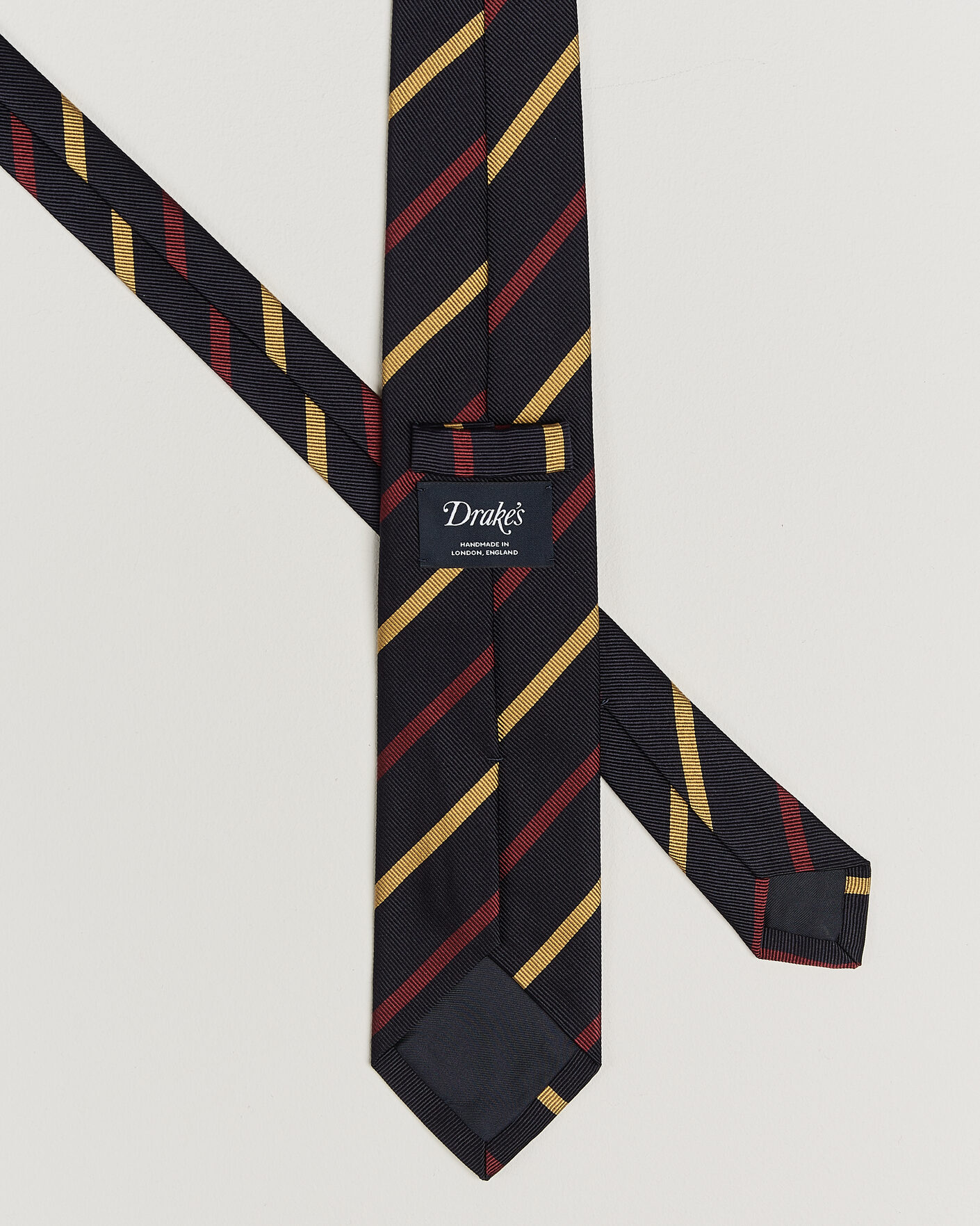 Uomini | Cravatte | Drake's | Line Stripe Super Reppe Tie Navy/Red/Yellow
