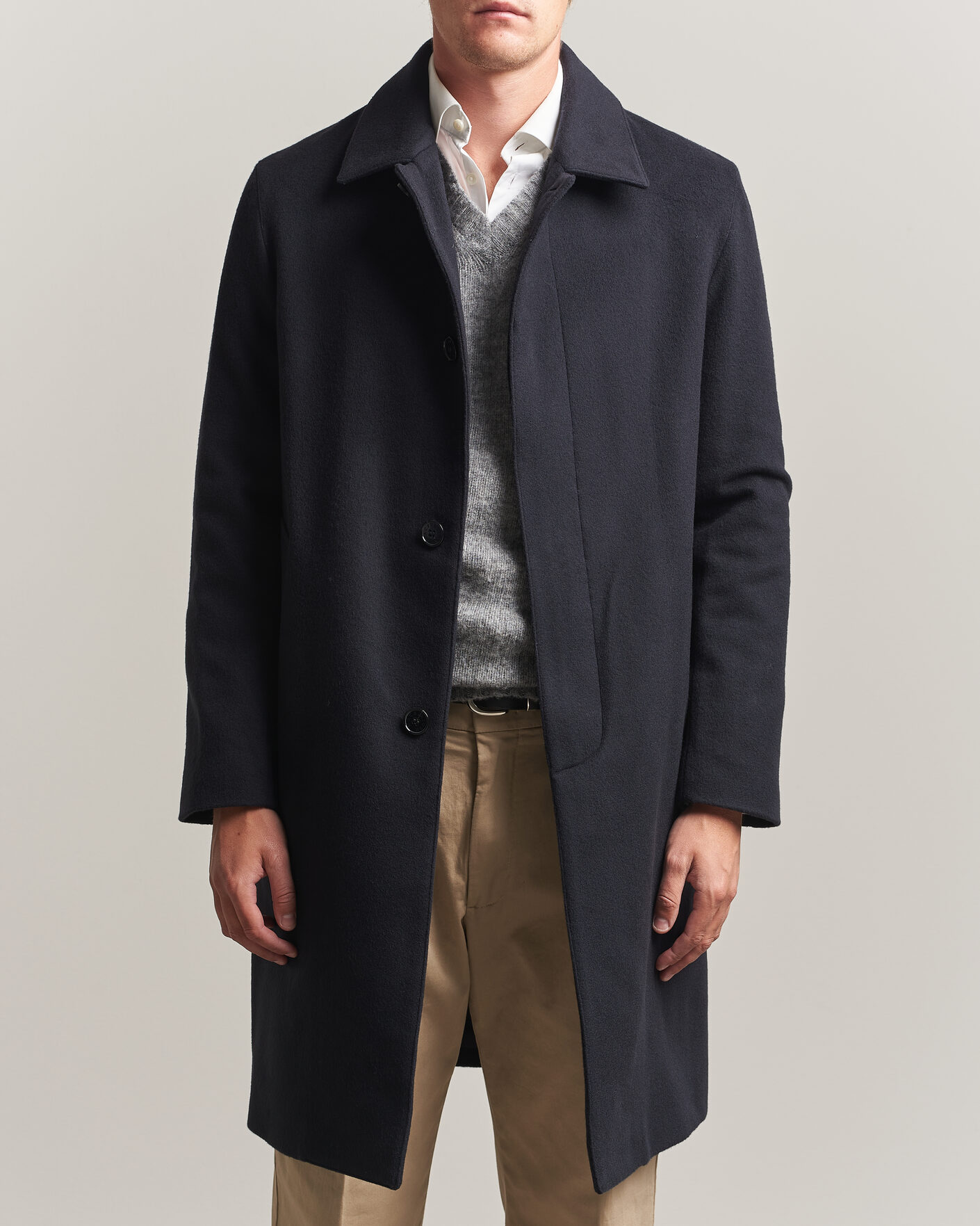 Uomini | Giacche | Mackintosh | Dunkeld Wool/Cashmere Coat Navy