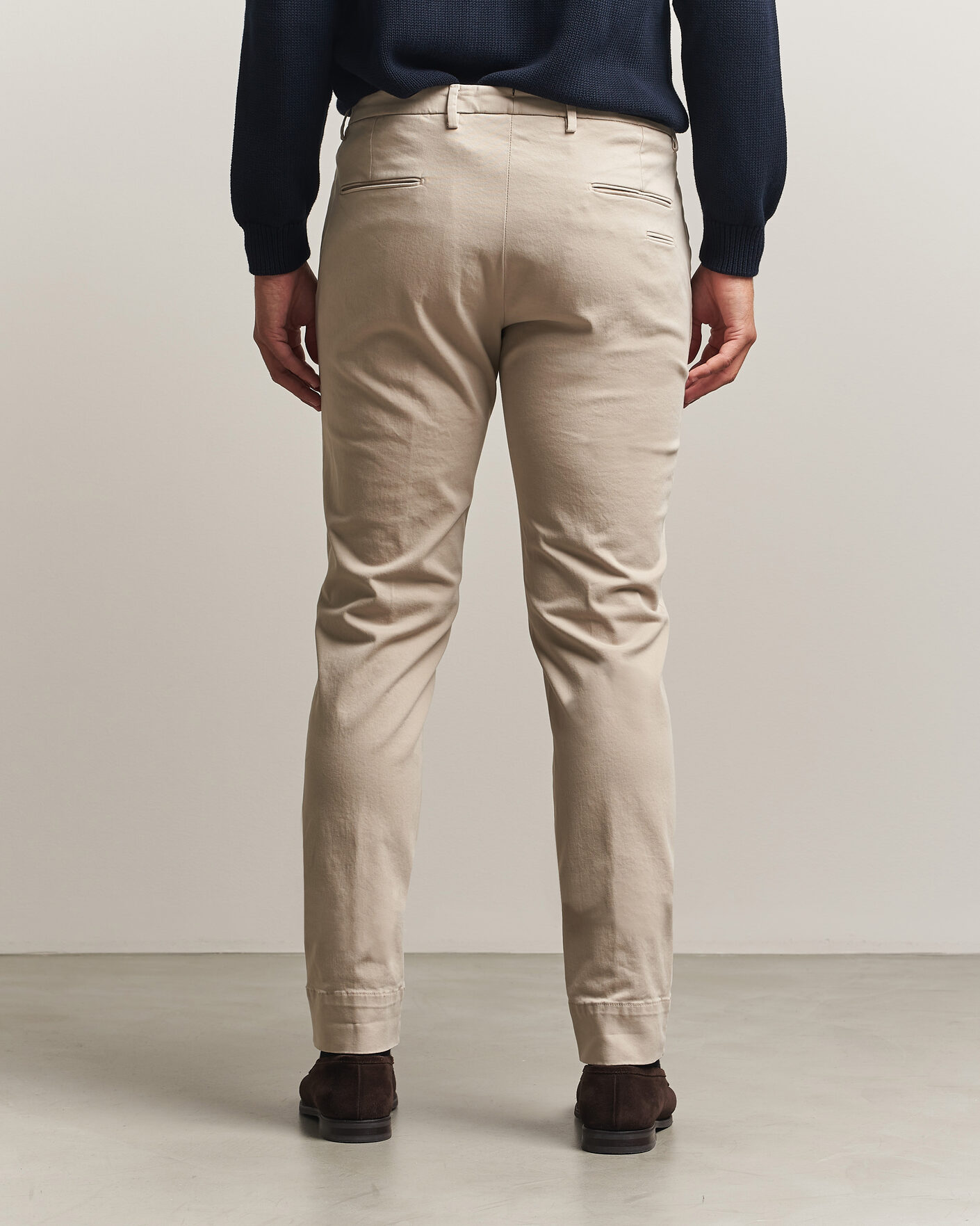 Uomini | Pantaloni | Briglia 1949 | Slim Fit Cotton Stretch Trousers Beige
