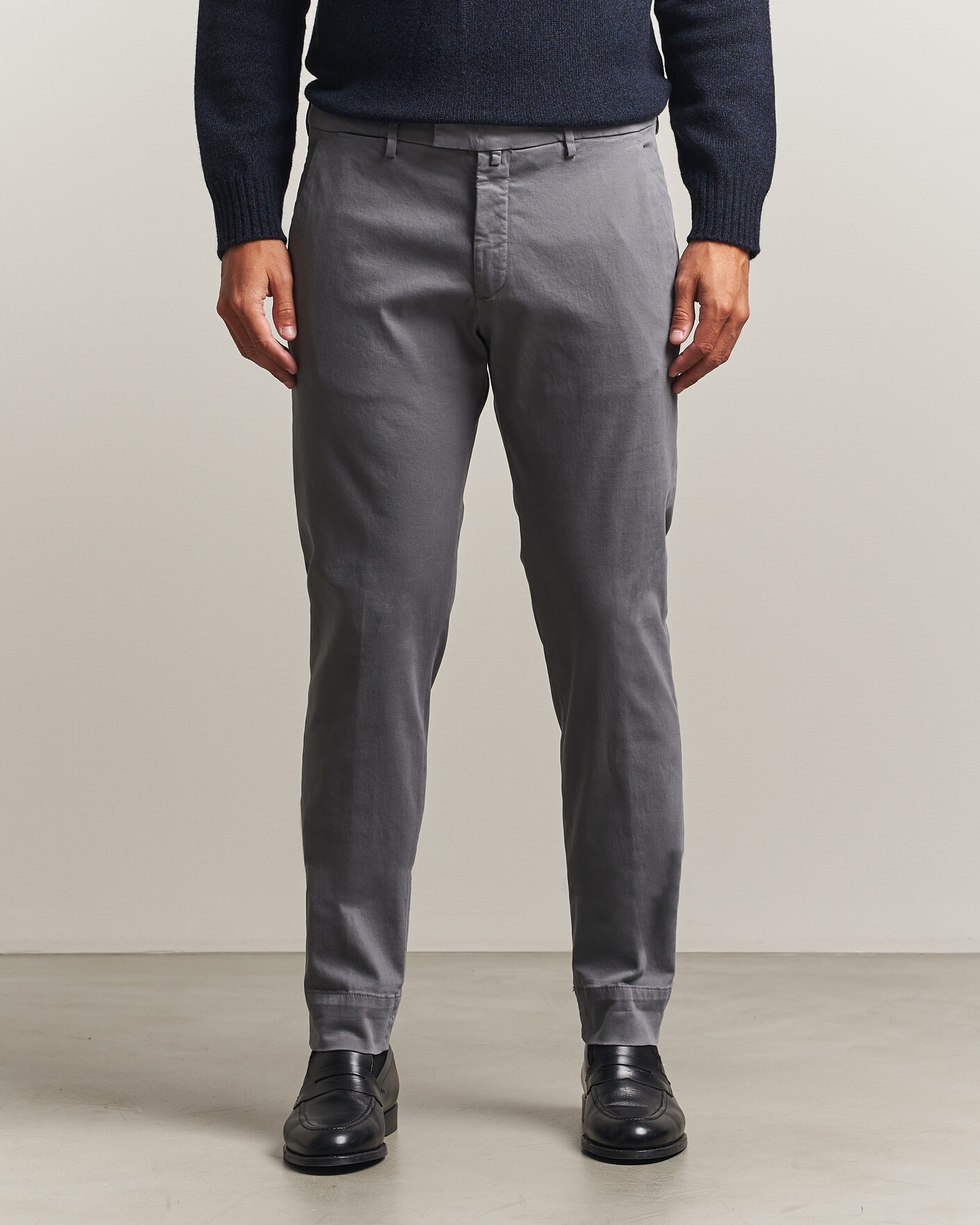 Uomini | Pantaloni | Briglia 1949 | Slim Fit Cotton Stretch Trousers Grey
