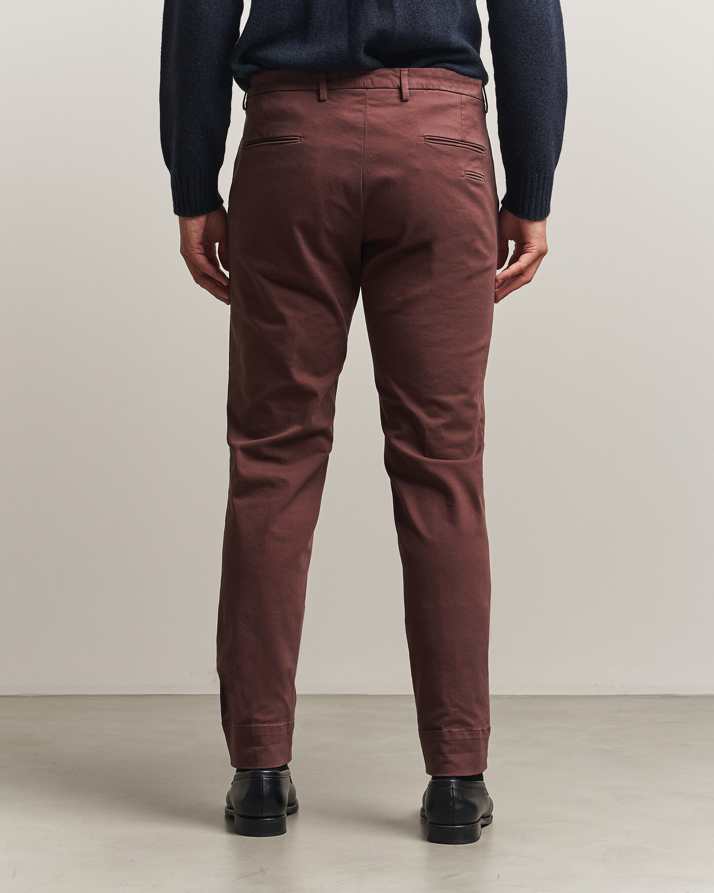 Uomini | Pantaloni | Briglia 1949 | Slim Fit Cotton Stretch Trousers Burgundy