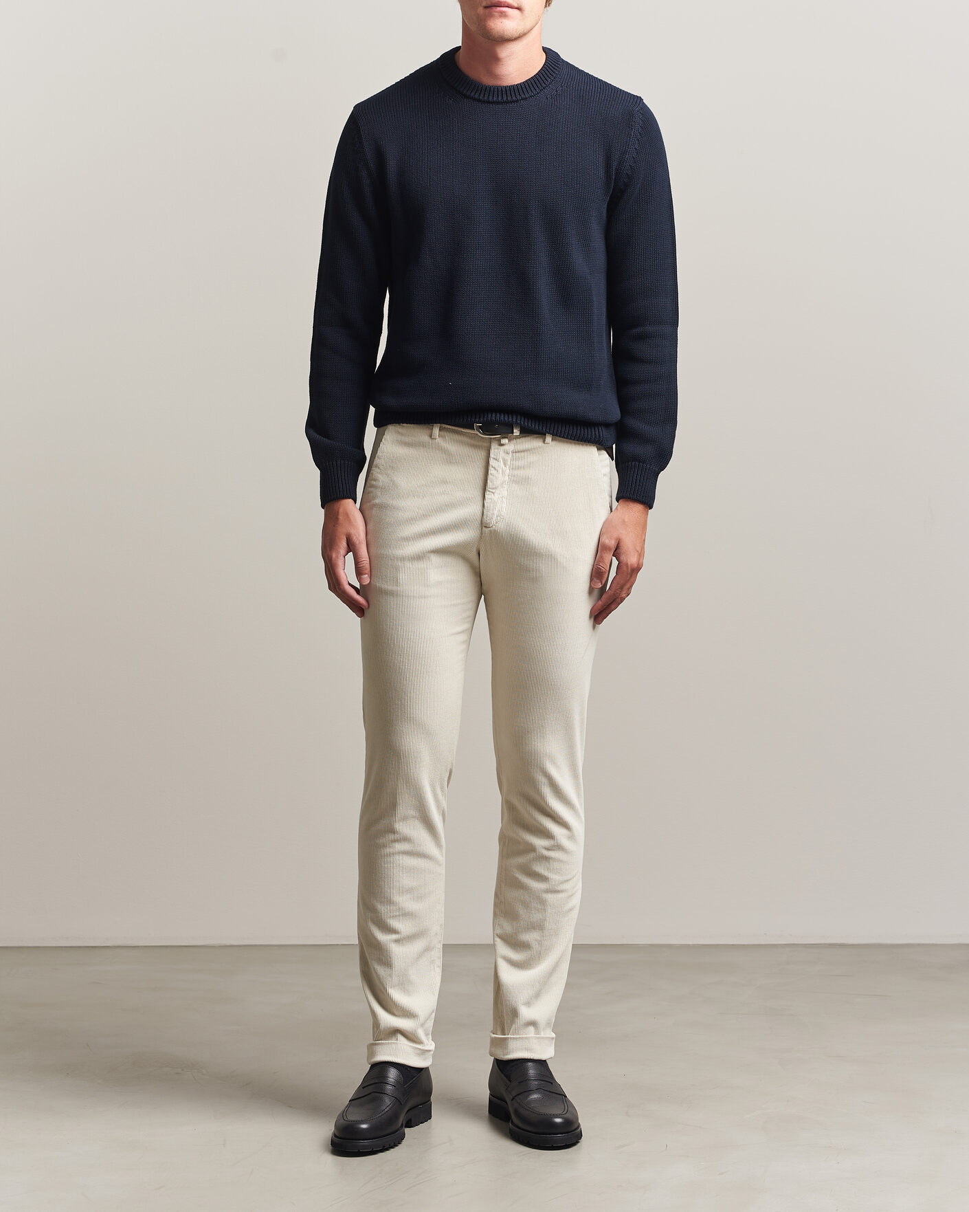 Uomini | Pantaloni | Briglia 1949 | Slim Fit Corduroy Trousers Off White