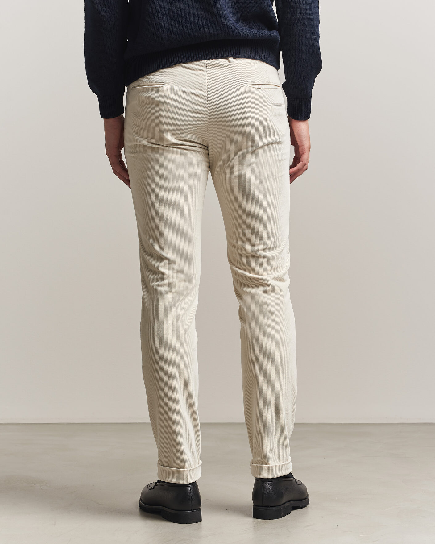 Uomini | Pantaloni | Briglia 1949 | Slim Fit Corduroy Trousers Off White