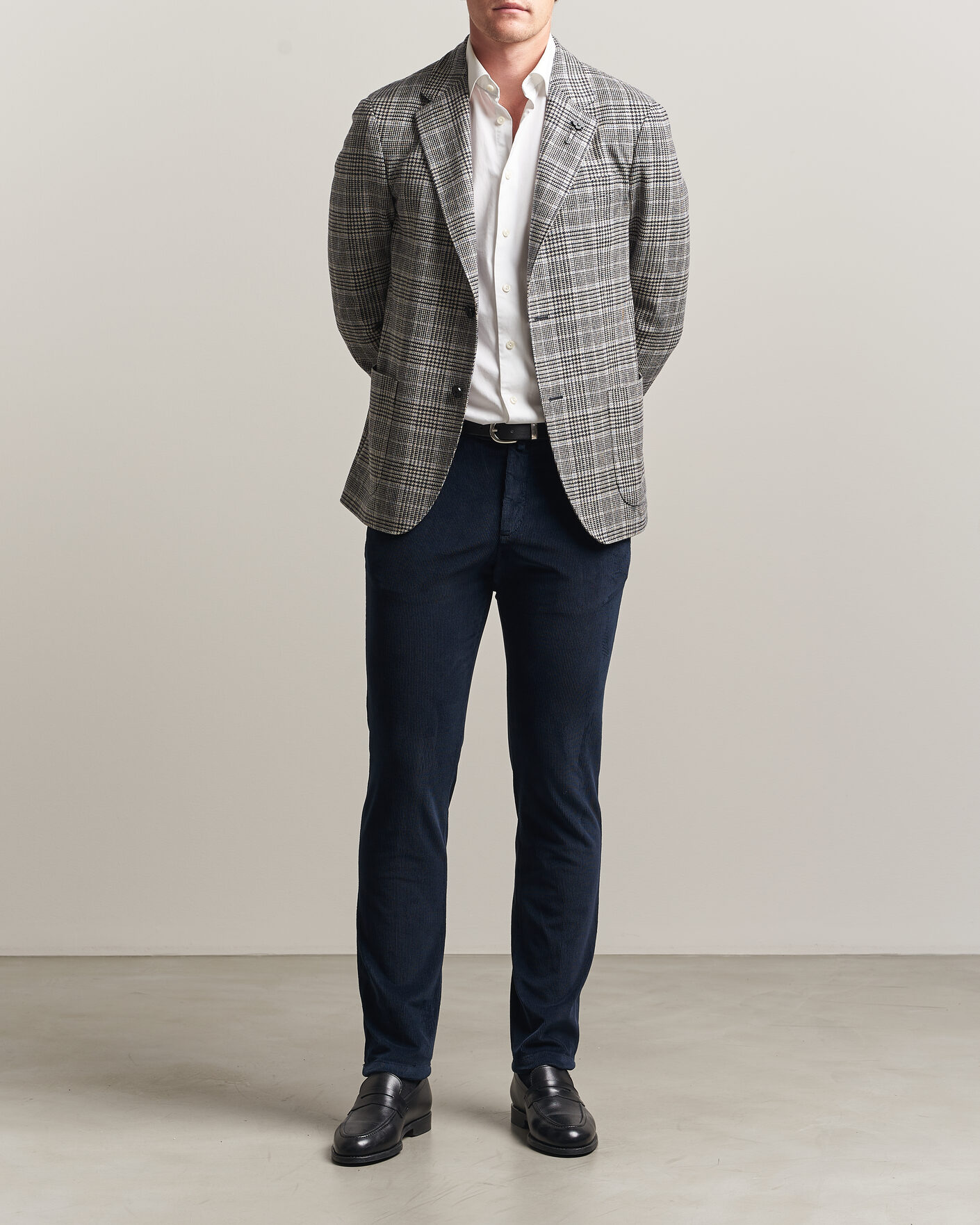 Uomini | Pantaloni | Briglia 1949 | Slim Fit Corduroy Trousers Navy