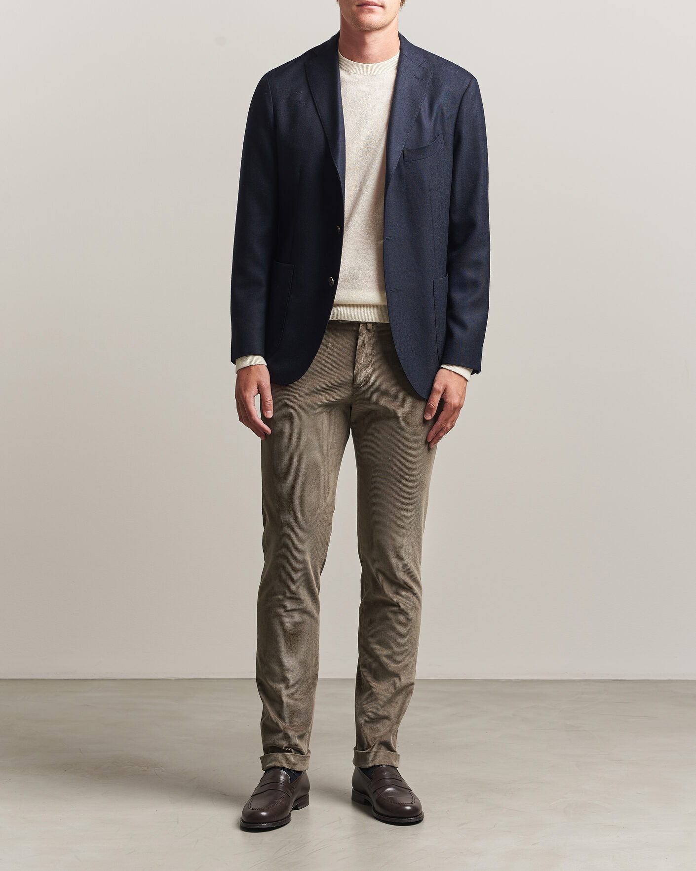 Uomini | Pantaloni | Briglia 1949 | Slim Fit Corduroy Trousers Taupe
