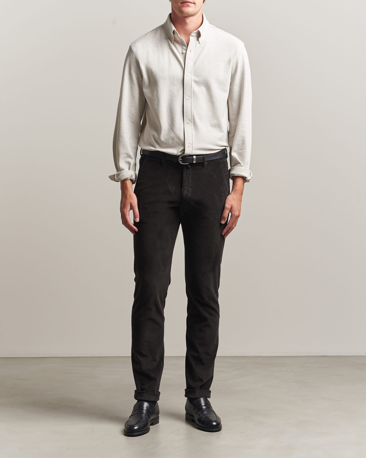 Uomini | Pantaloni | Briglia 1949 | Slim Fit Corduroy Trousers Dark Brown
