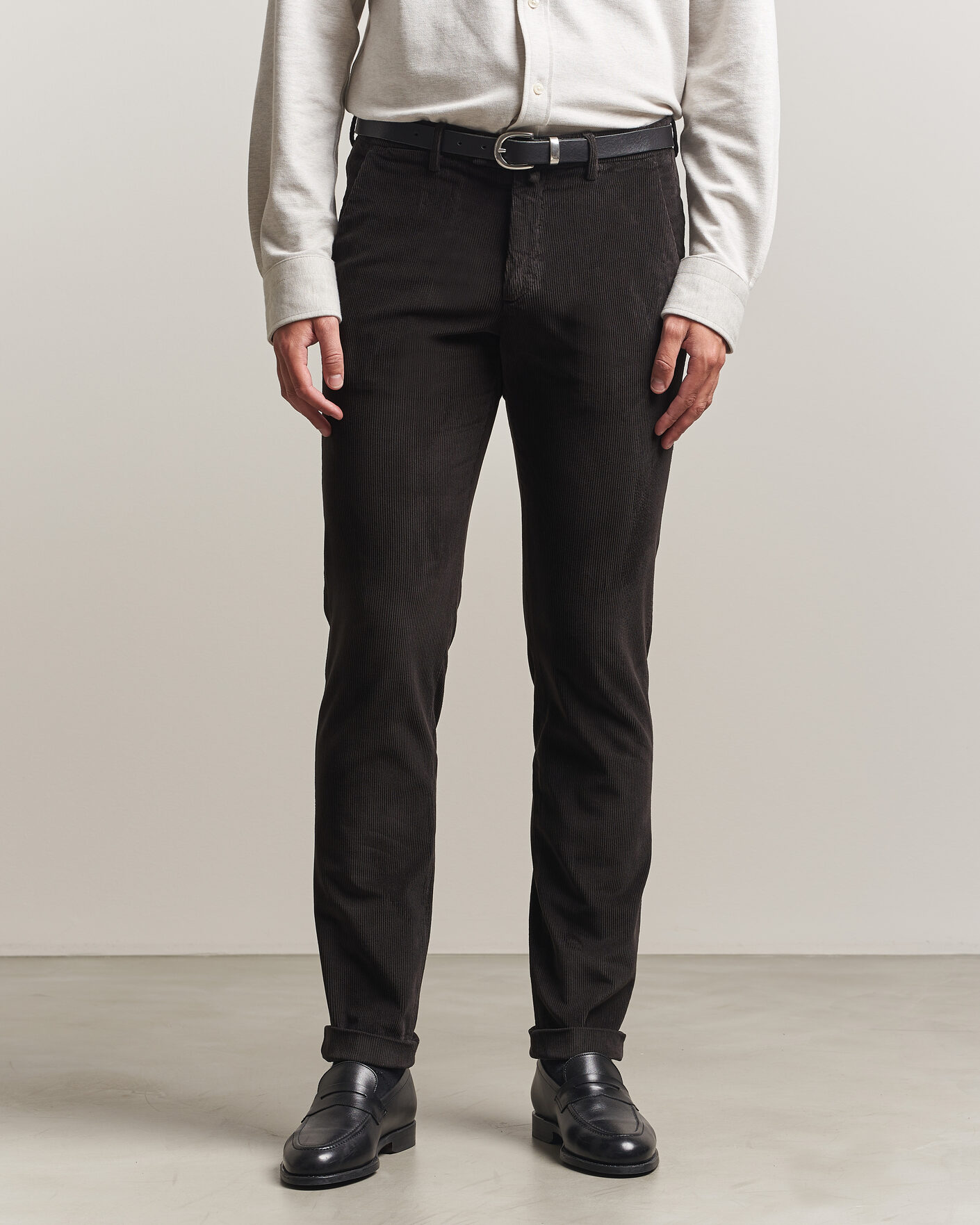 Uomini | Pantaloni | Briglia 1949 | Slim Fit Corduroy Trousers Dark Brown