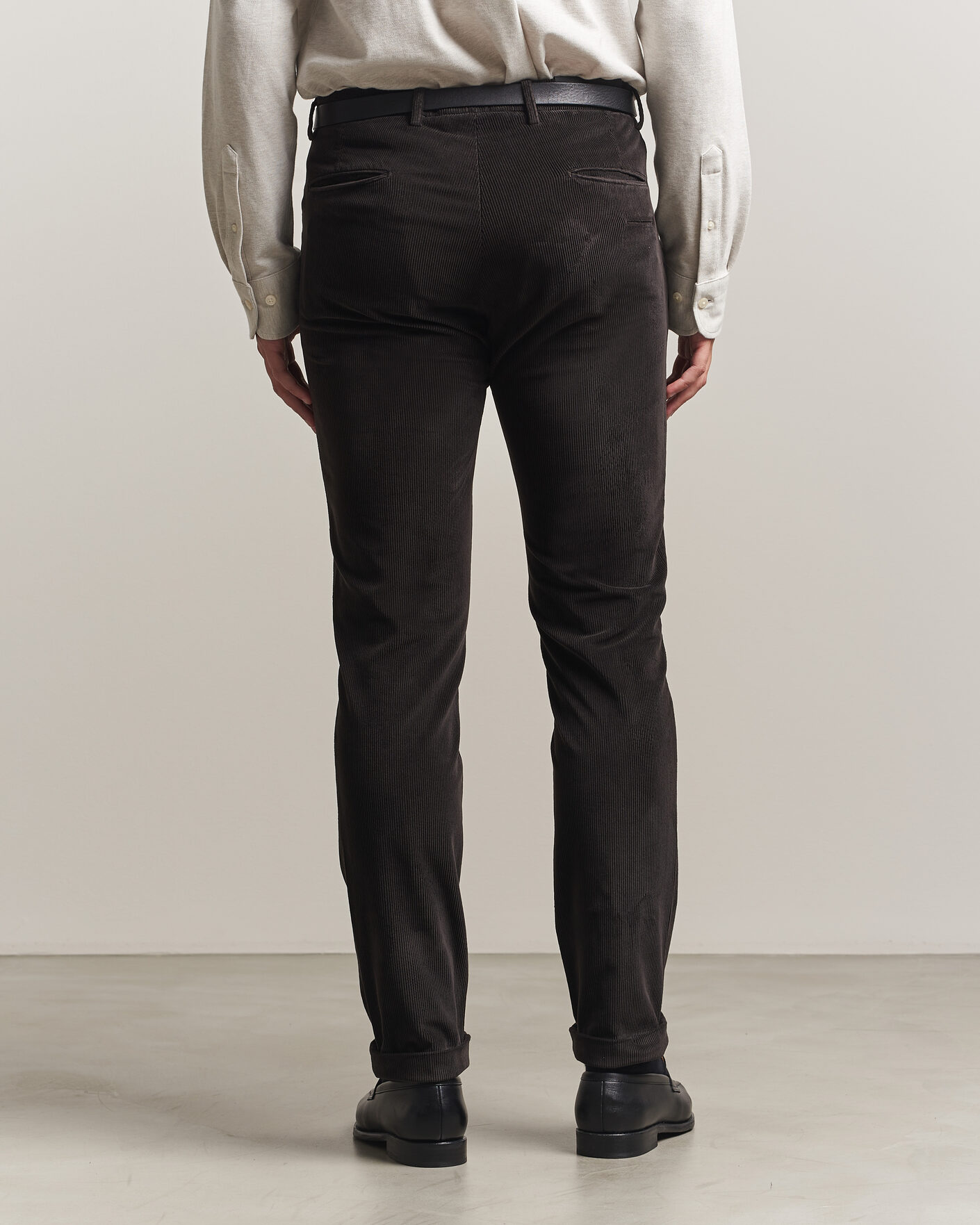 Uomini | Pantaloni | Briglia 1949 | Slim Fit Corduroy Trousers Dark Brown