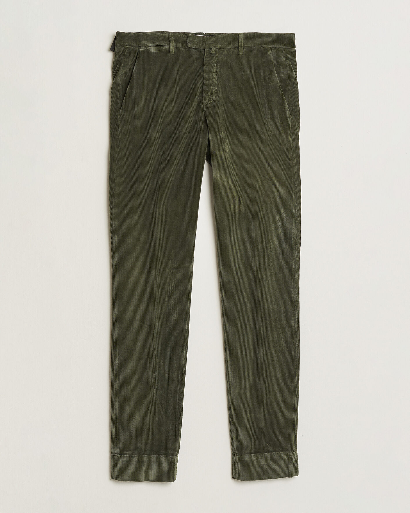 Uomini | Pantaloni | Briglia 1949 | Slim Fit Corduroy Trousers Dark Green