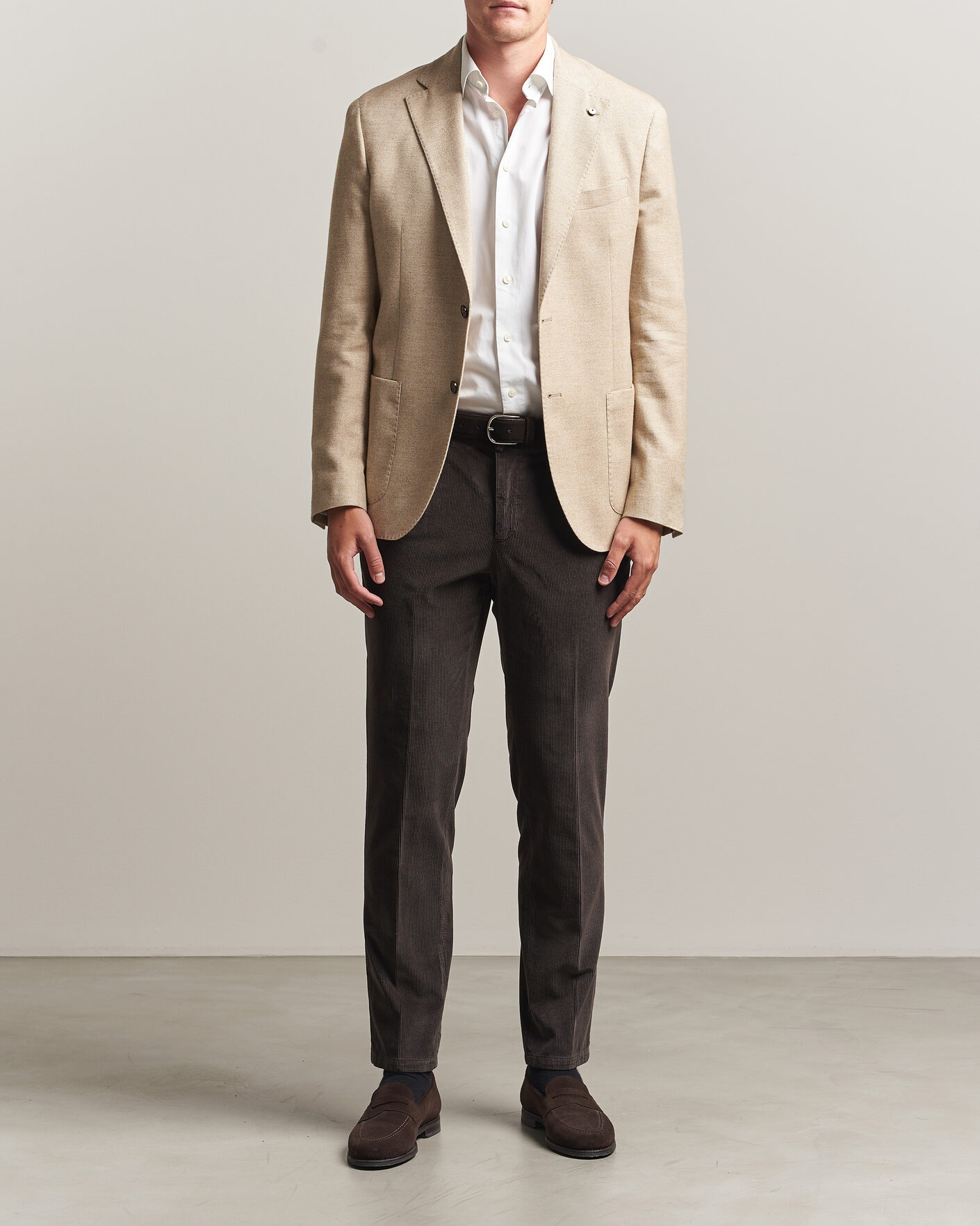 Uomini | Pantaloni | Briglia 1949 | Easy Fit Corduroy Trousers Brown