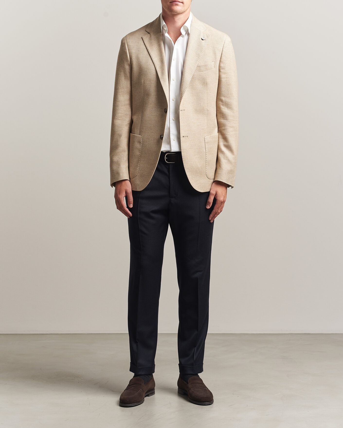 Uomini | Pantaloni | Briglia 1949 | Isola Stretch Flannel Trousers Navy
