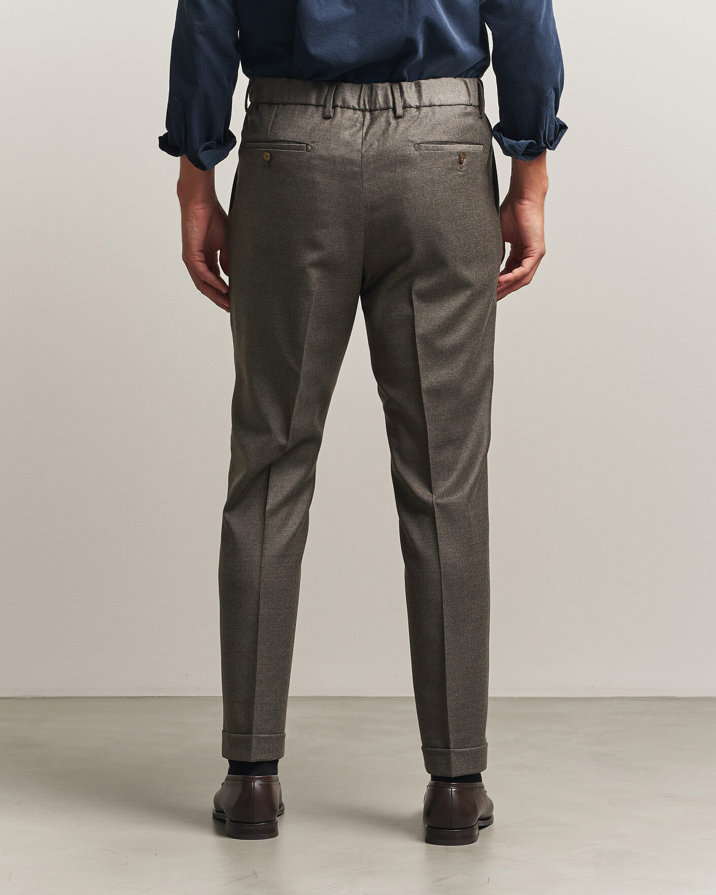 Uomini | Pantaloni | Briglia 1949 | Isola Stretch Flannel Trousers Brown