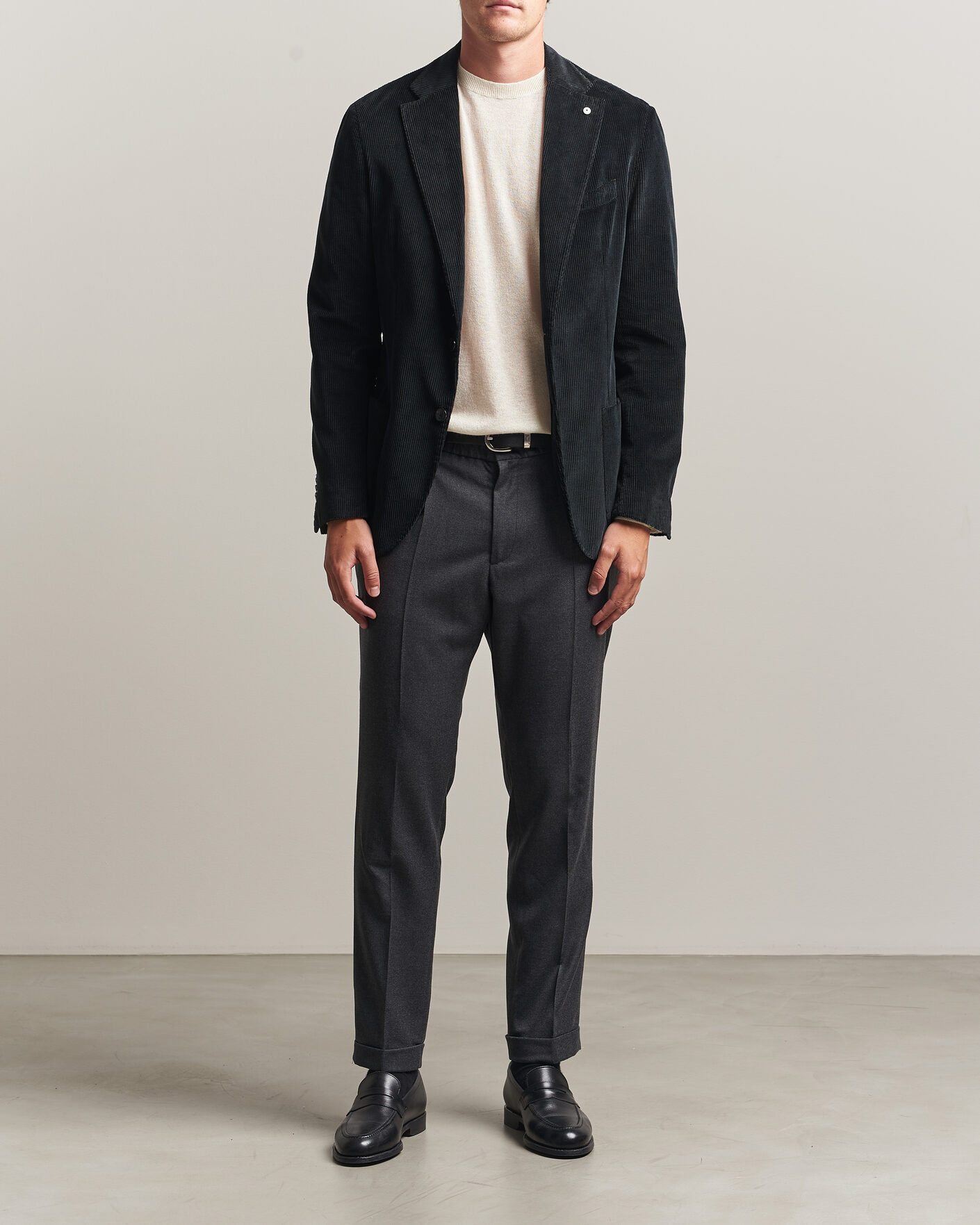 Uomini | Pantaloni | Briglia 1949 | Isola Stretch Flannel Trousers Grey