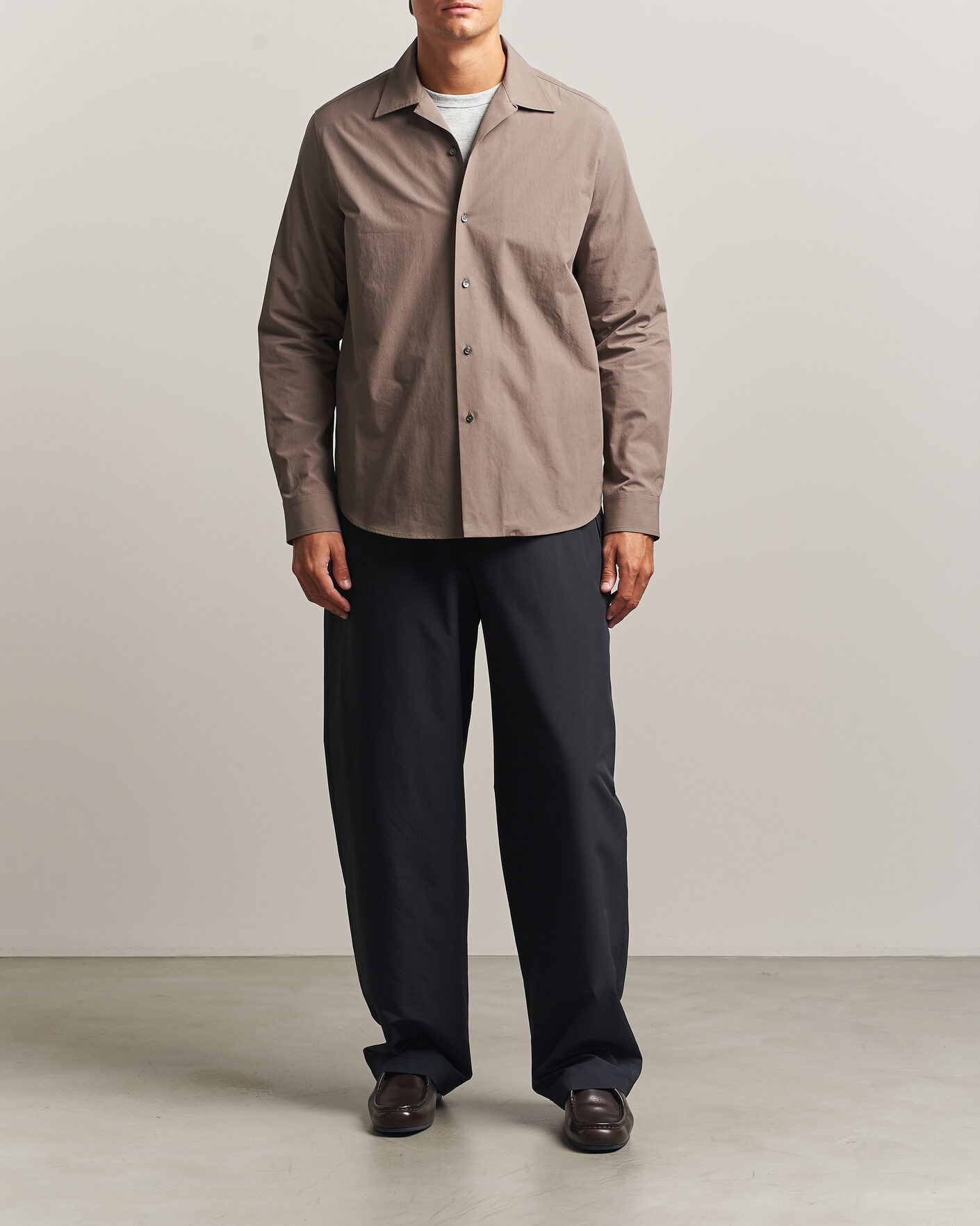 Uomini | Camicie | Jil Sander | Crispy Washed Cotton Shirt Taupe
