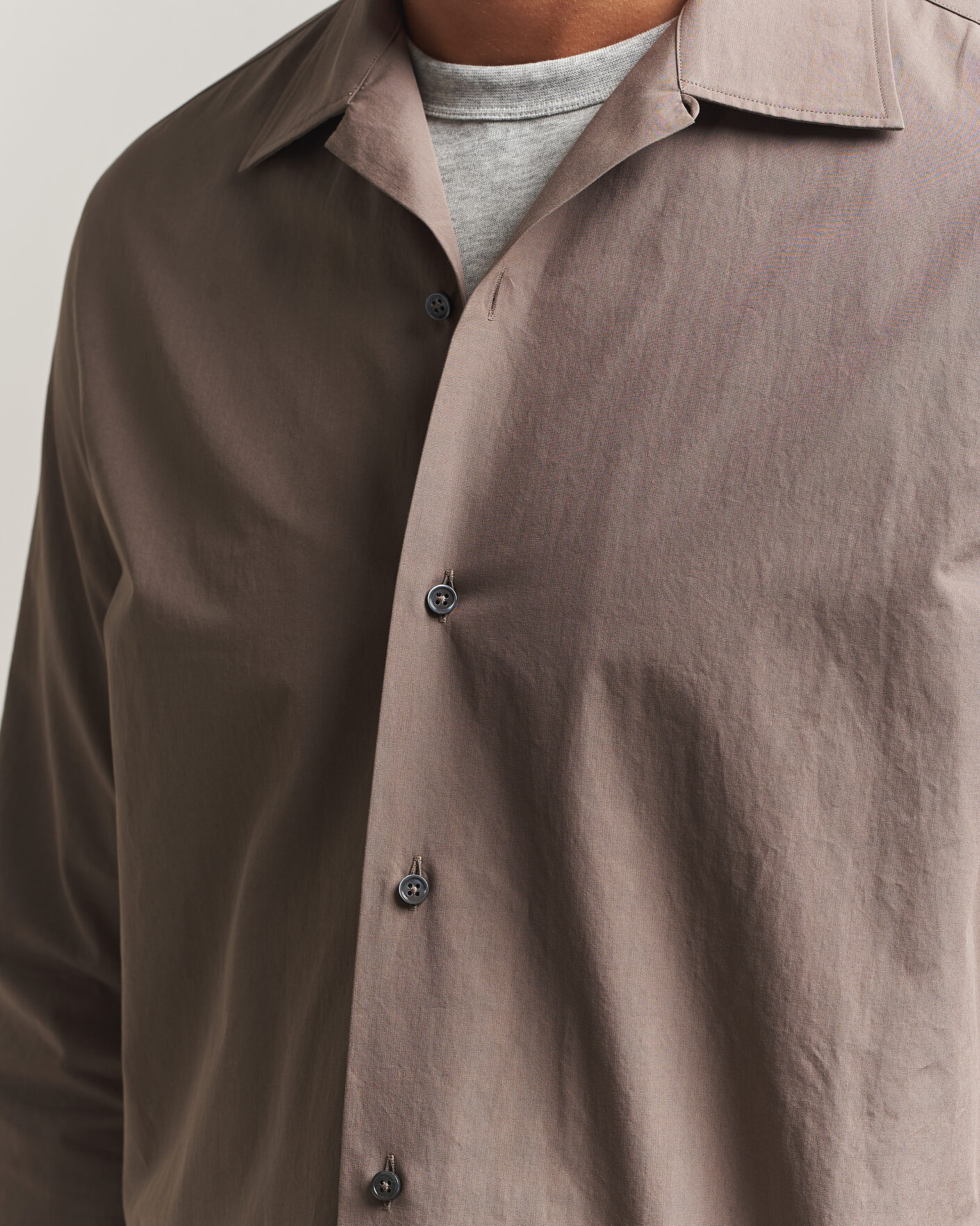Uomini | Camicie | Jil Sander | Crispy Washed Cotton Shirt Taupe
