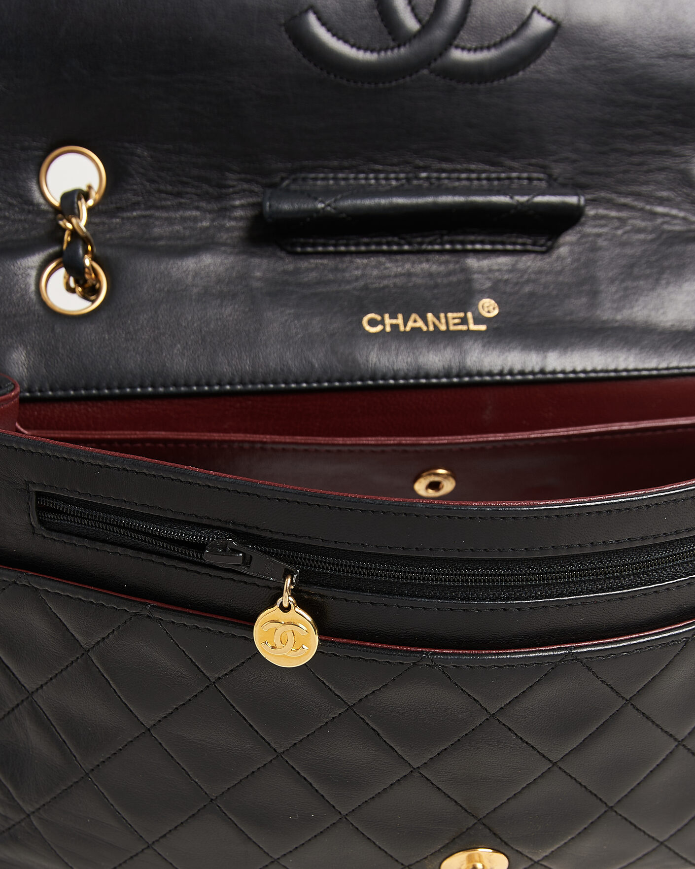 Uomini | Pre-Owned & Vintage Bags | Chanel Pre-Owned | Vintage Classic Flap Bag Lambskin Black