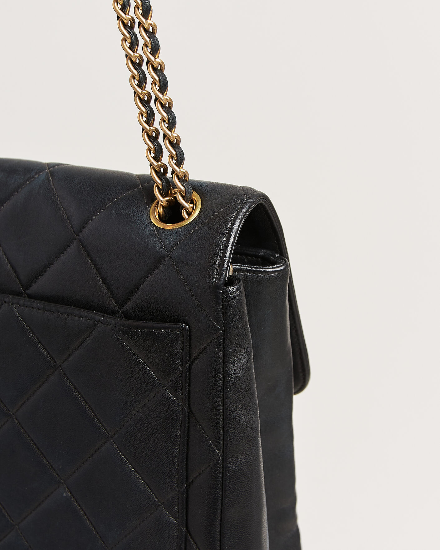 Uomini | Pre-Owned & Vintage Bags | Chanel Pre-Owned | Single Flap Bag Lambskin Black