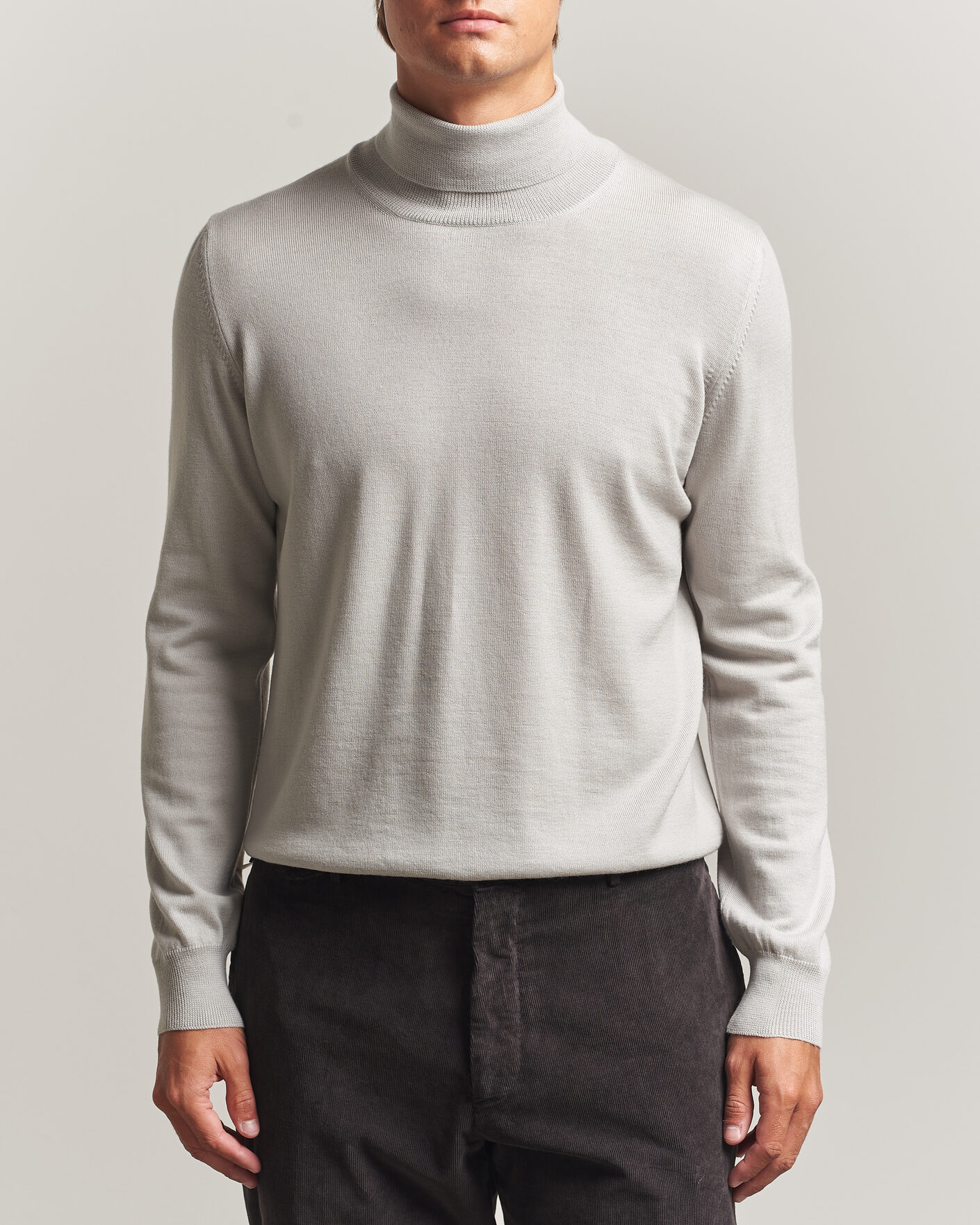 Uomini | Maglieria | Gran Sasso | Merino Fashion Fit Rollneck Light Beige