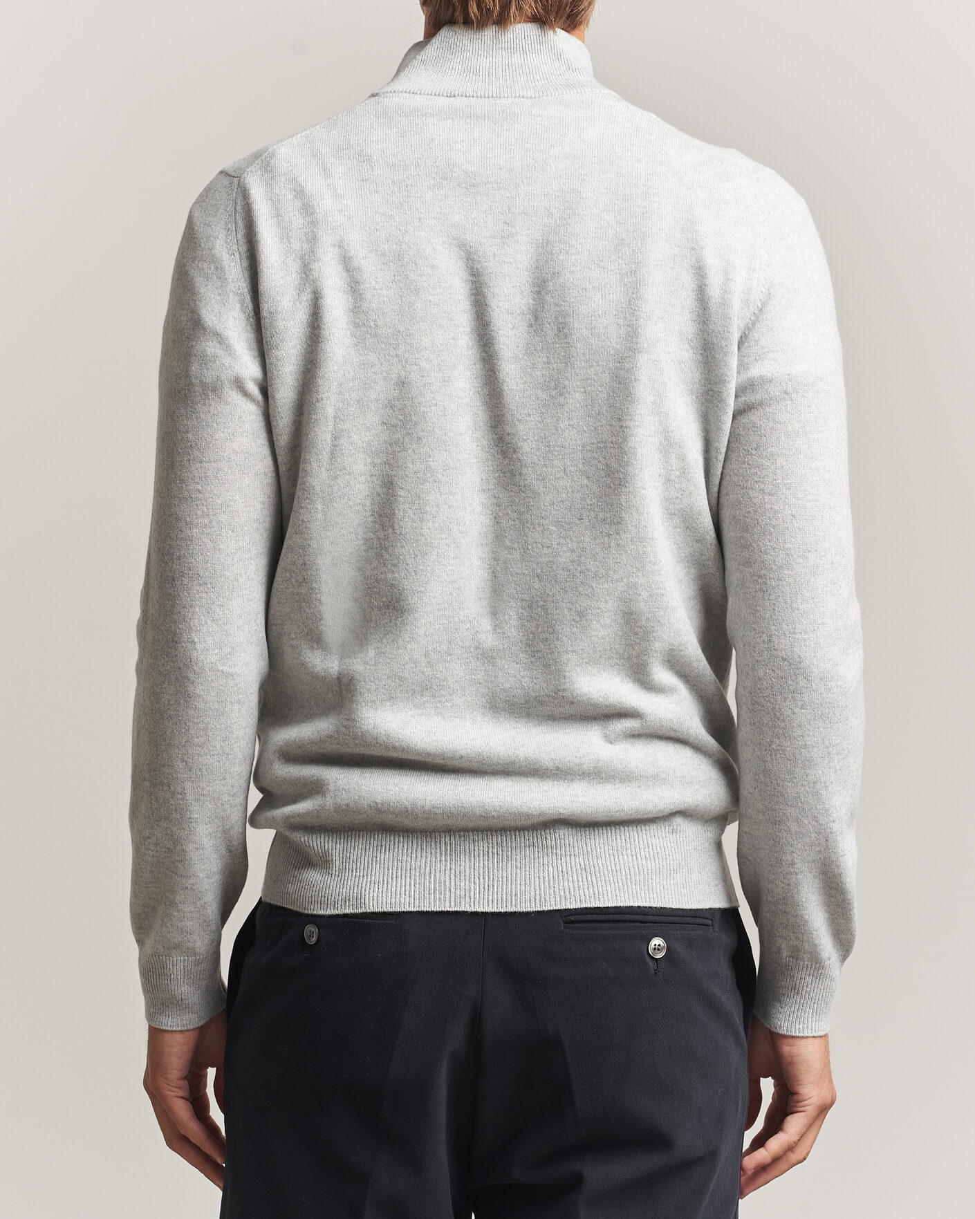 Uomini | Maglieria | Gran Sasso | Wool/Cashmere Half Zip Light Grey Melange